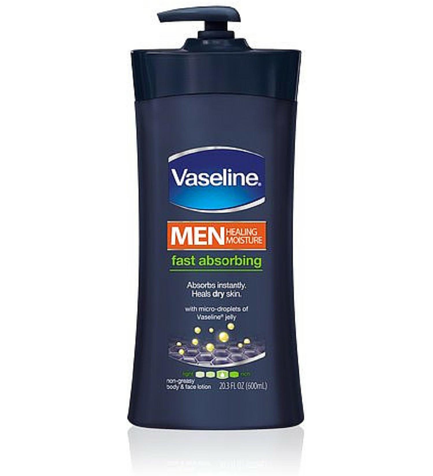 Vaseline Men Body & Face Lotion Fast Absorbing 20.3 oz (Pack of 5)