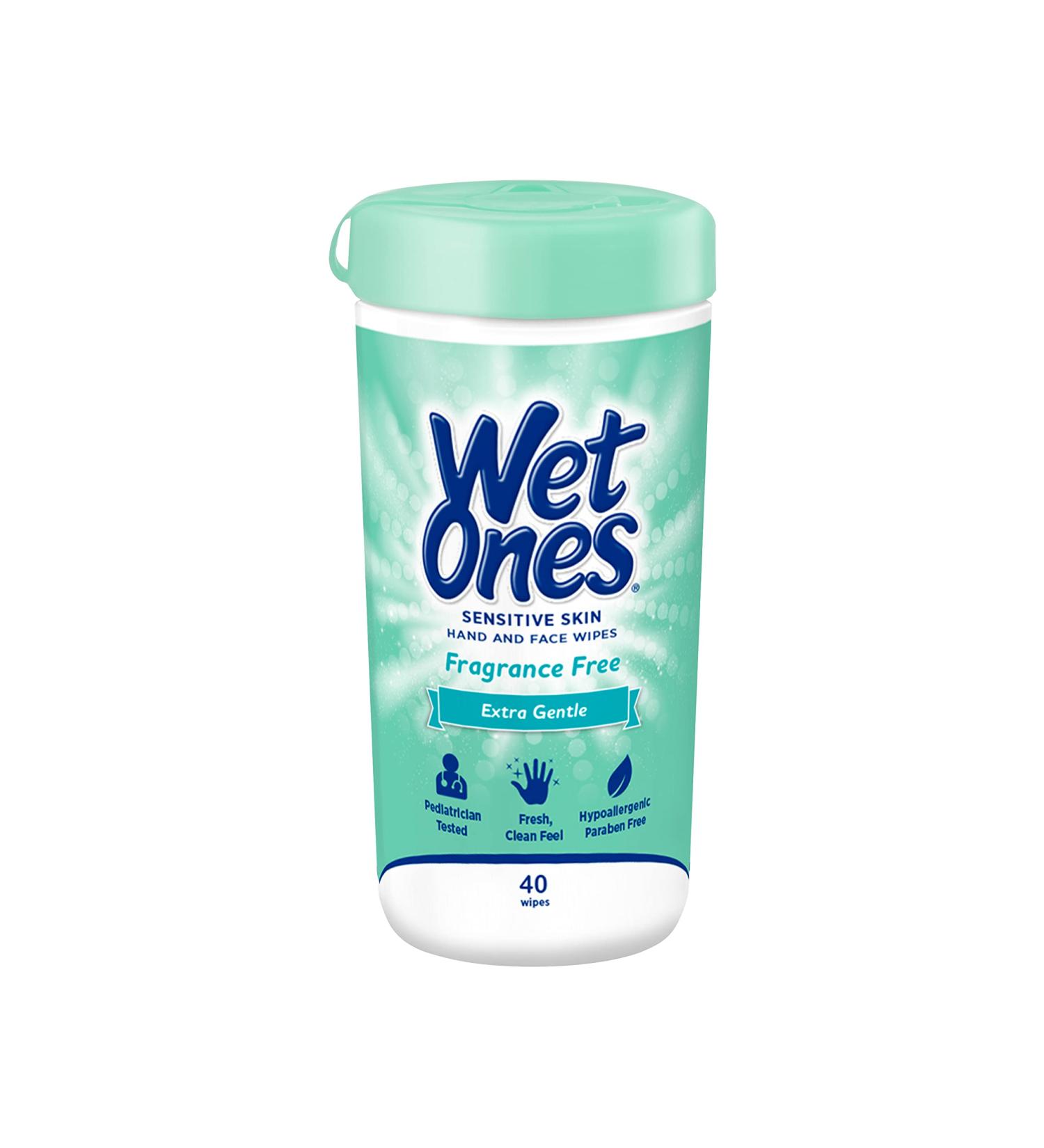 Wet Ones Hand and Face Wipes Sensitive Skin Wipes | Unscented Wipes  Hand and Face Wipes Sensitive Skin  Wet Ones Sensitive Skin Wipes  40 ct. Canister Fragrance Free 40 - Buy Online on SooperMarket.com