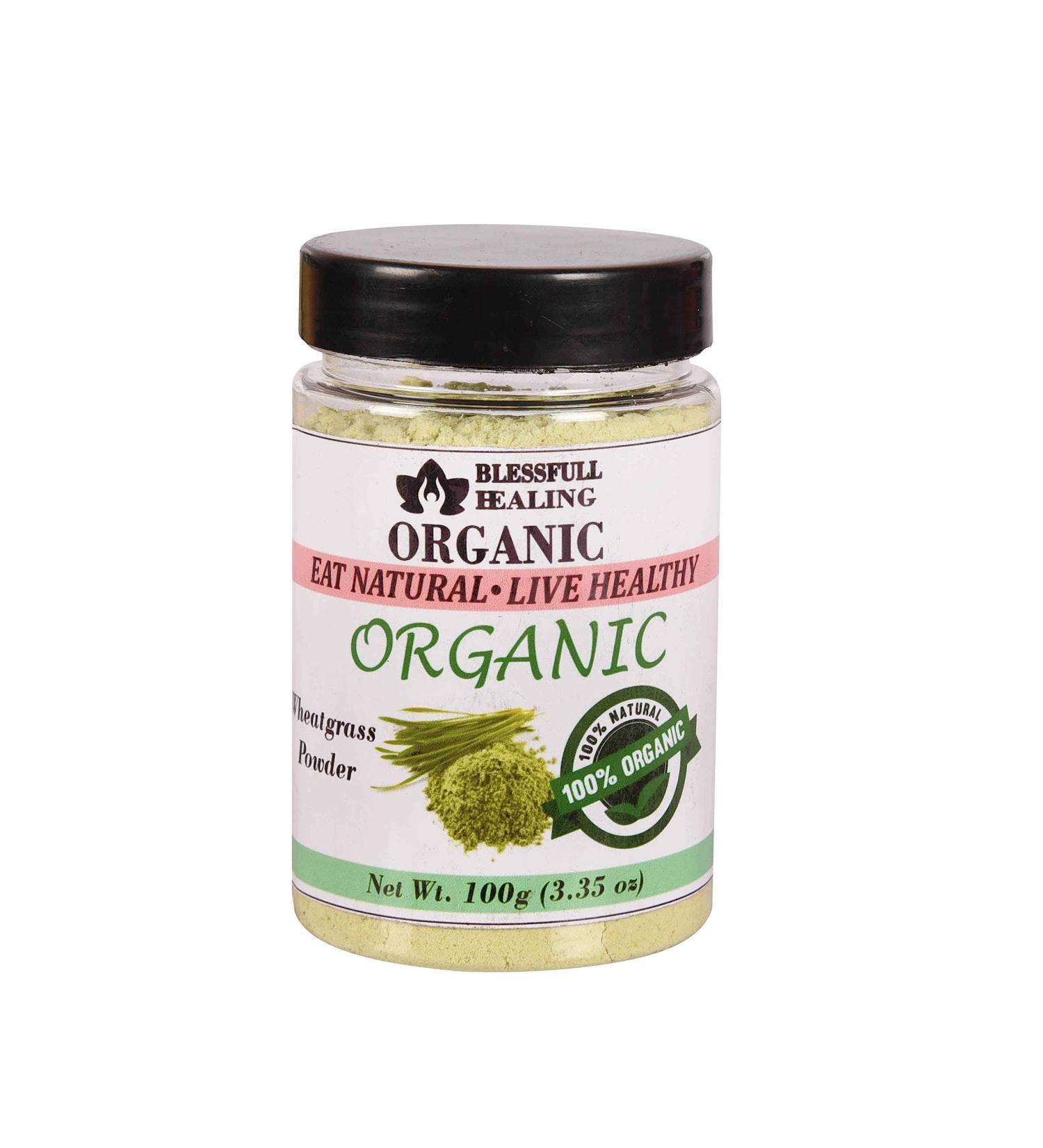 Blessfull Healing Organic Wheatgrass Powder 100 Gram Airtight Container (Packing May Vary) - Buy Online on SooperMarket.com