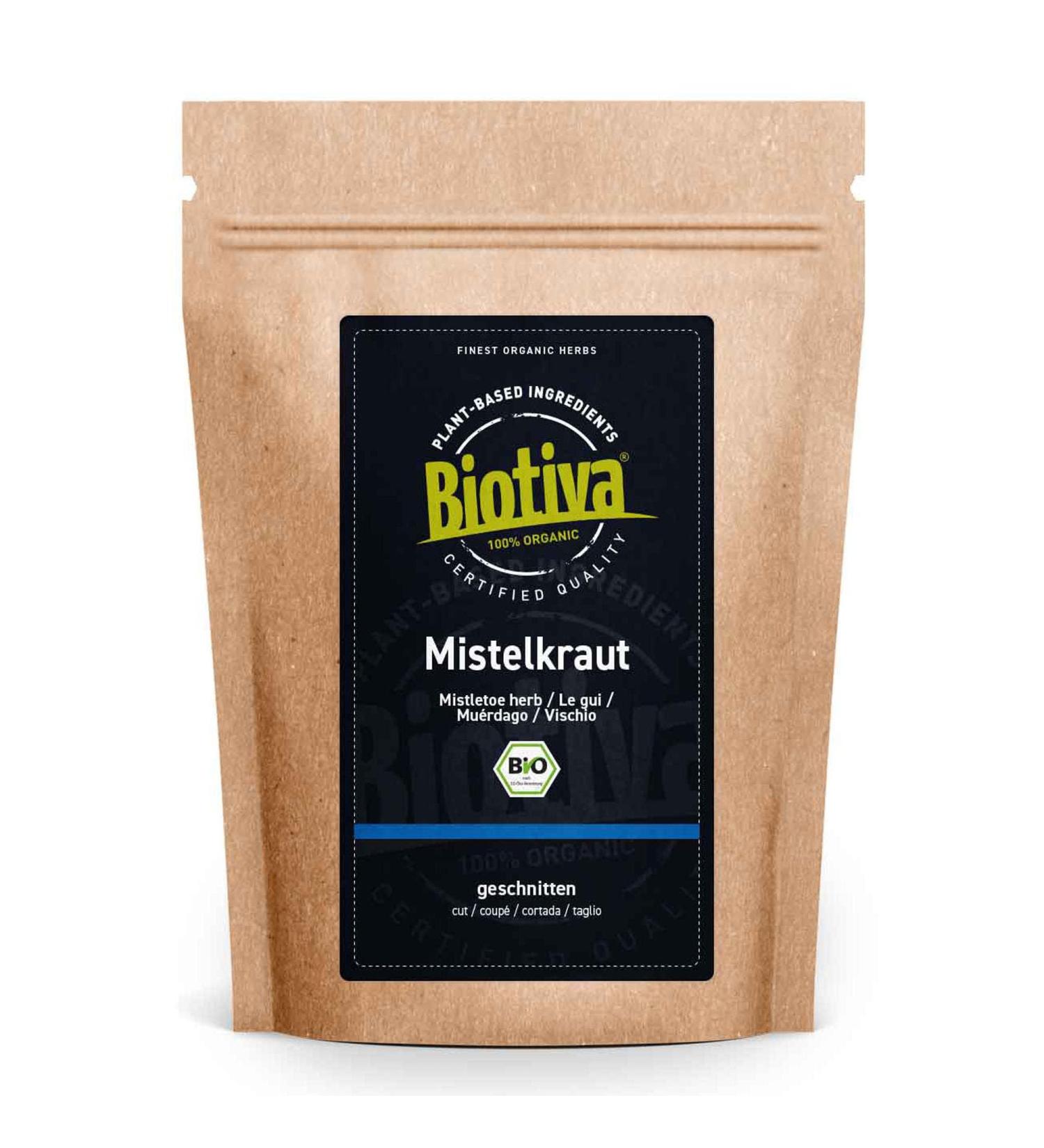 Biotiva Organic Mistletoe Herbal Tea 250g - Cut, Without Fillers - Bottled and Certified in Germany - Buy Online on SooperMarket.com