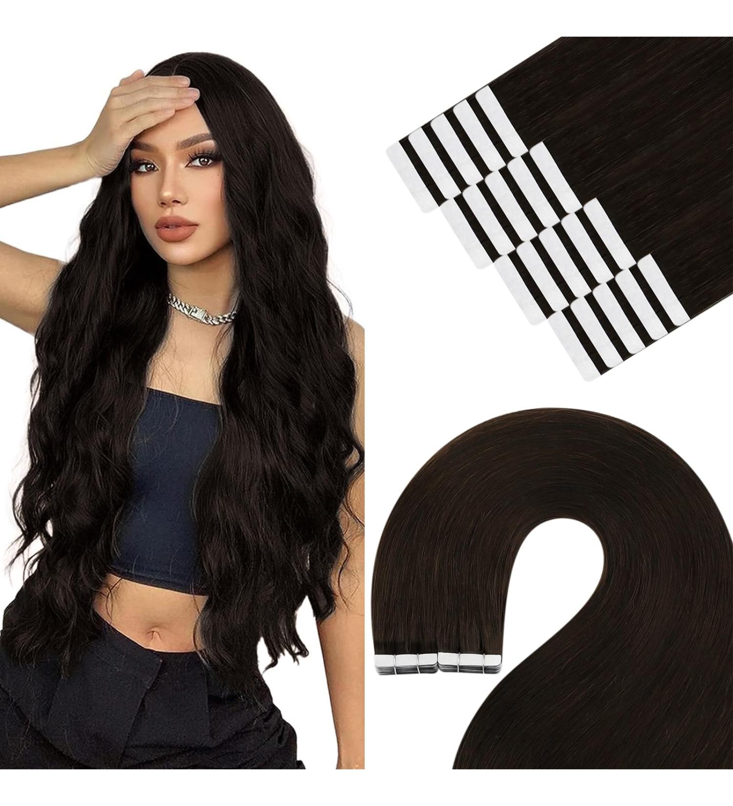 Youngsee Tape in Extensions - Real Brown Hair Extensions 55cm Remy Hair 50g 20 Pcs #2 - Shop High-Quality Tape Extensions Internationally - Buy Online on SooperMarket.com