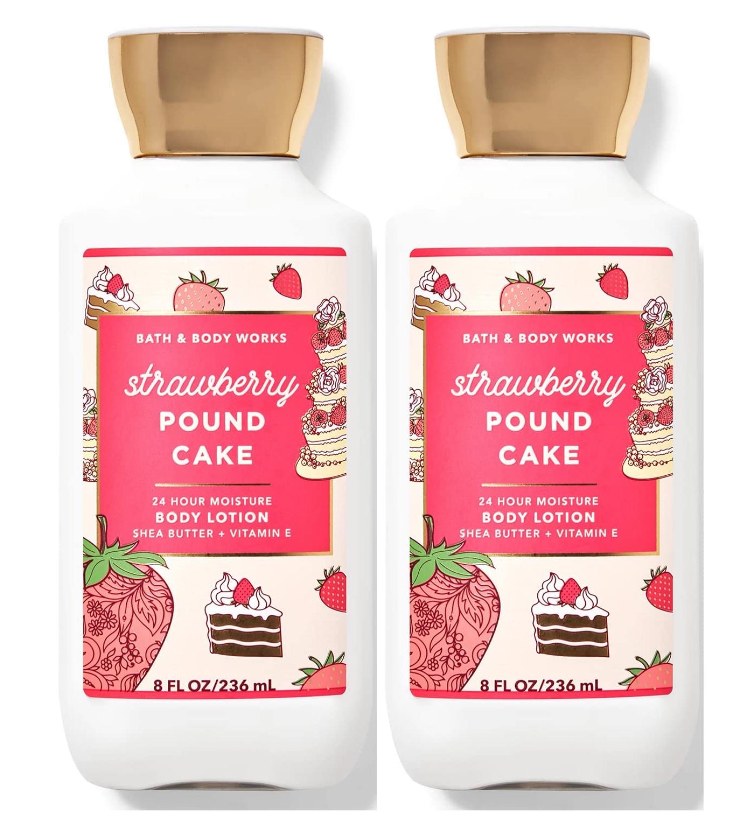 Bath & Body Works Bath and Body Works Super Smooth Body Lotion Sets Gift For Women 8 Oz -2 Pack (Strawberry Pound Cake)