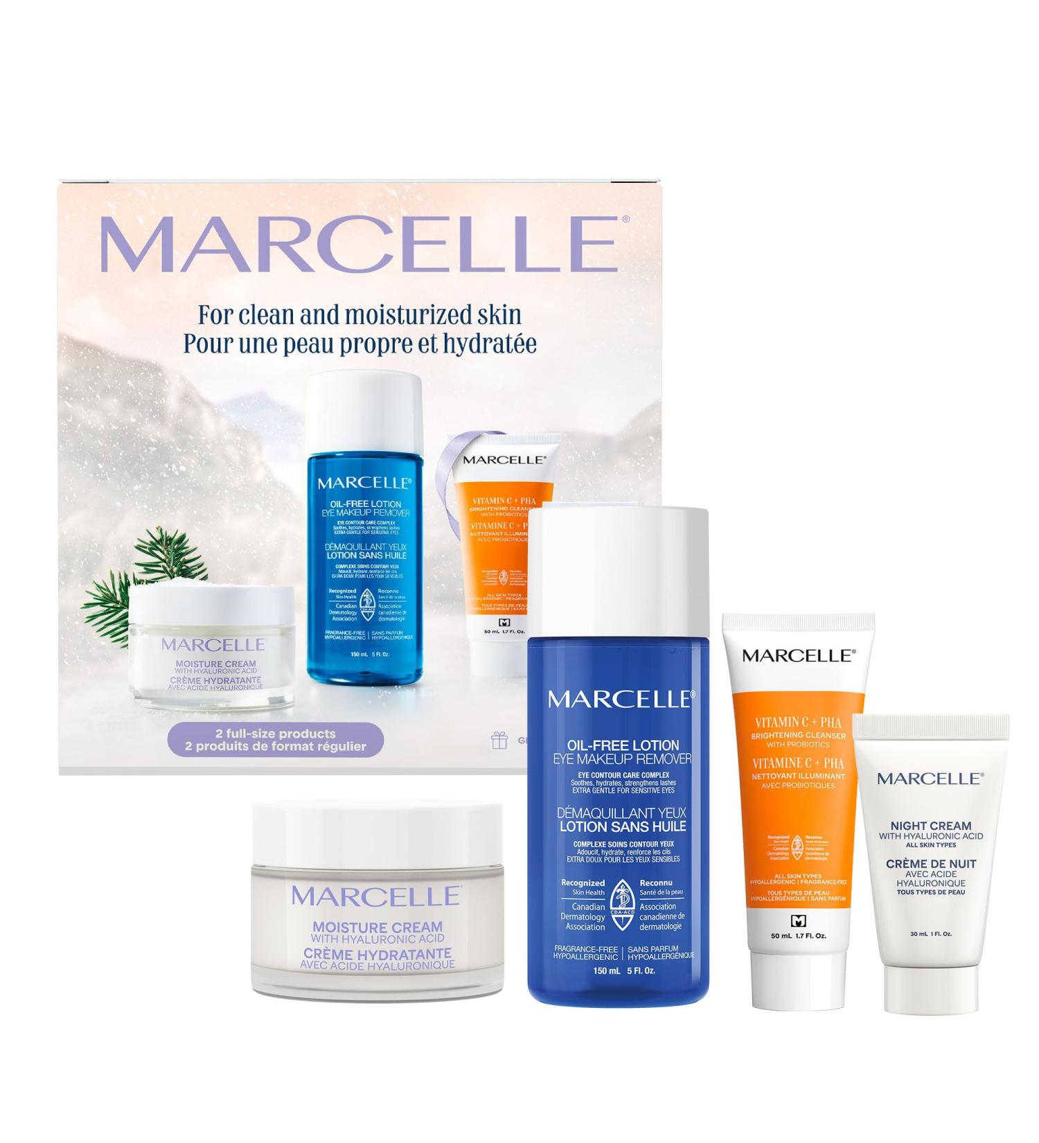 Marcelle Moisture Essentials Holiday Gift Set Cleansing & Moisturizing Skin Care Routine for All Skin Types Hypoallergenic Fragrance-Free Paraben-Free Cruelty-Free - Buy Online on SooperMarket.com