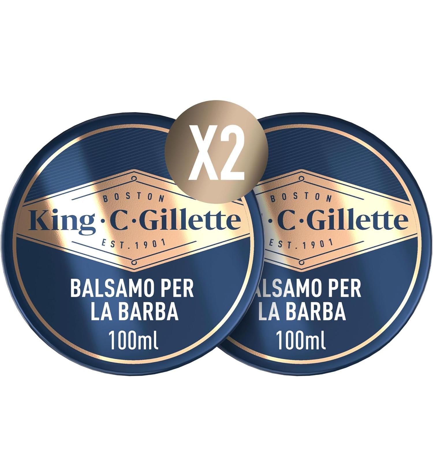 King C. Gillette beard balm for men 2 packs of 100 ml used with or without rinsing with cocoa butter gift idea for men professional set 2 beard balse