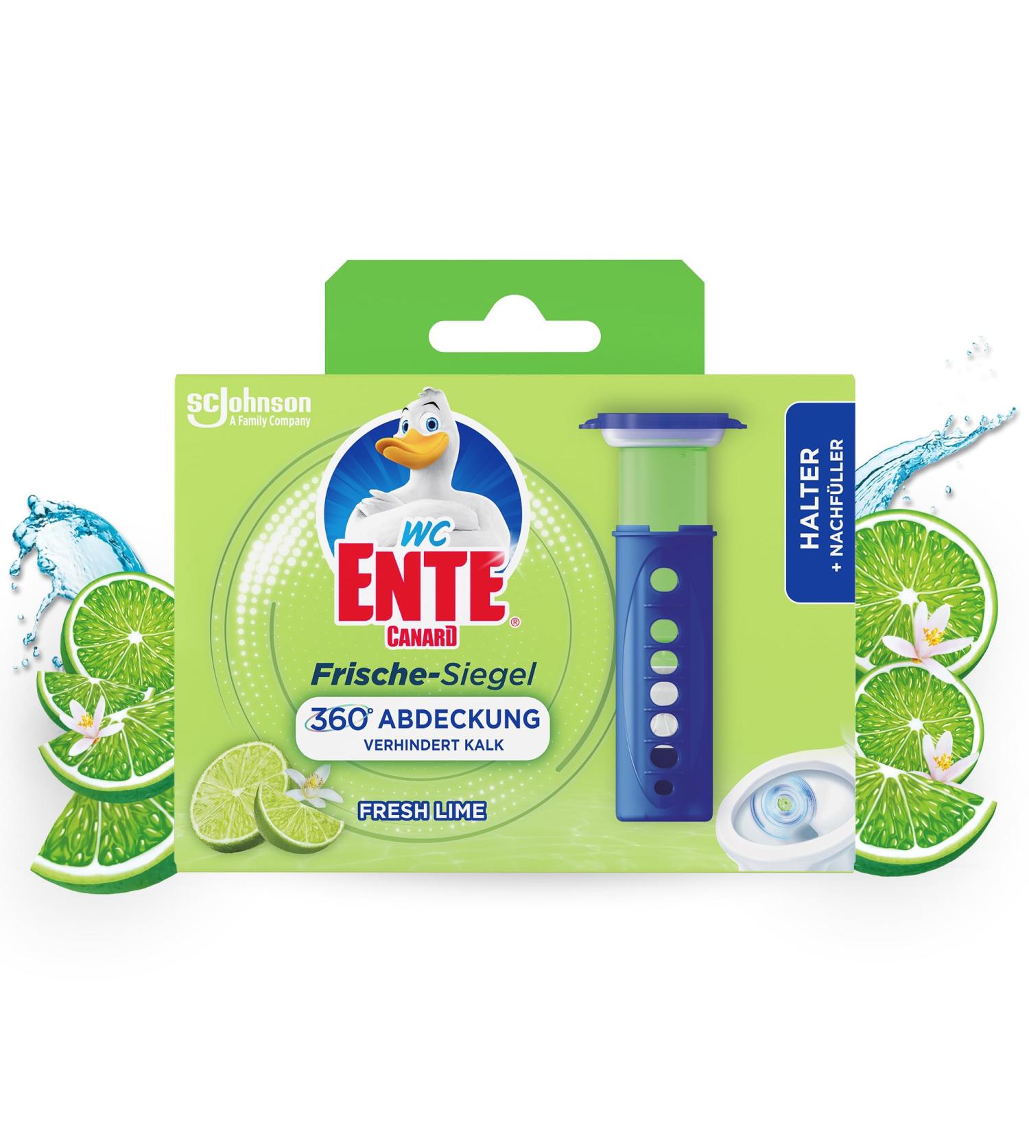 WC-Ente Freshness Seal Starter Set | Lemon Scented Basketless Toilet Cleaner | 36 ml Fresh Lime - International Shipping Available - Buy Online on SooperMarket.com