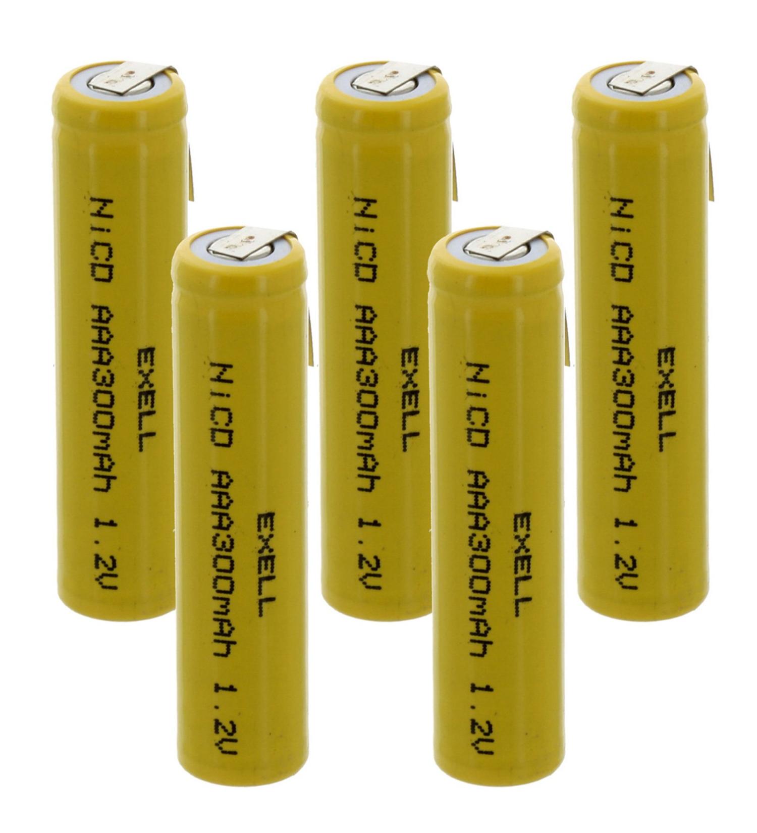 5x Exell AAA 1.2V 300mAh NiCD Rechargeable Batteries for Meters Radios Hybrid Cars & More - Ideal for Telecoms & Remote Devices - Buy Online on SooperMarket.com