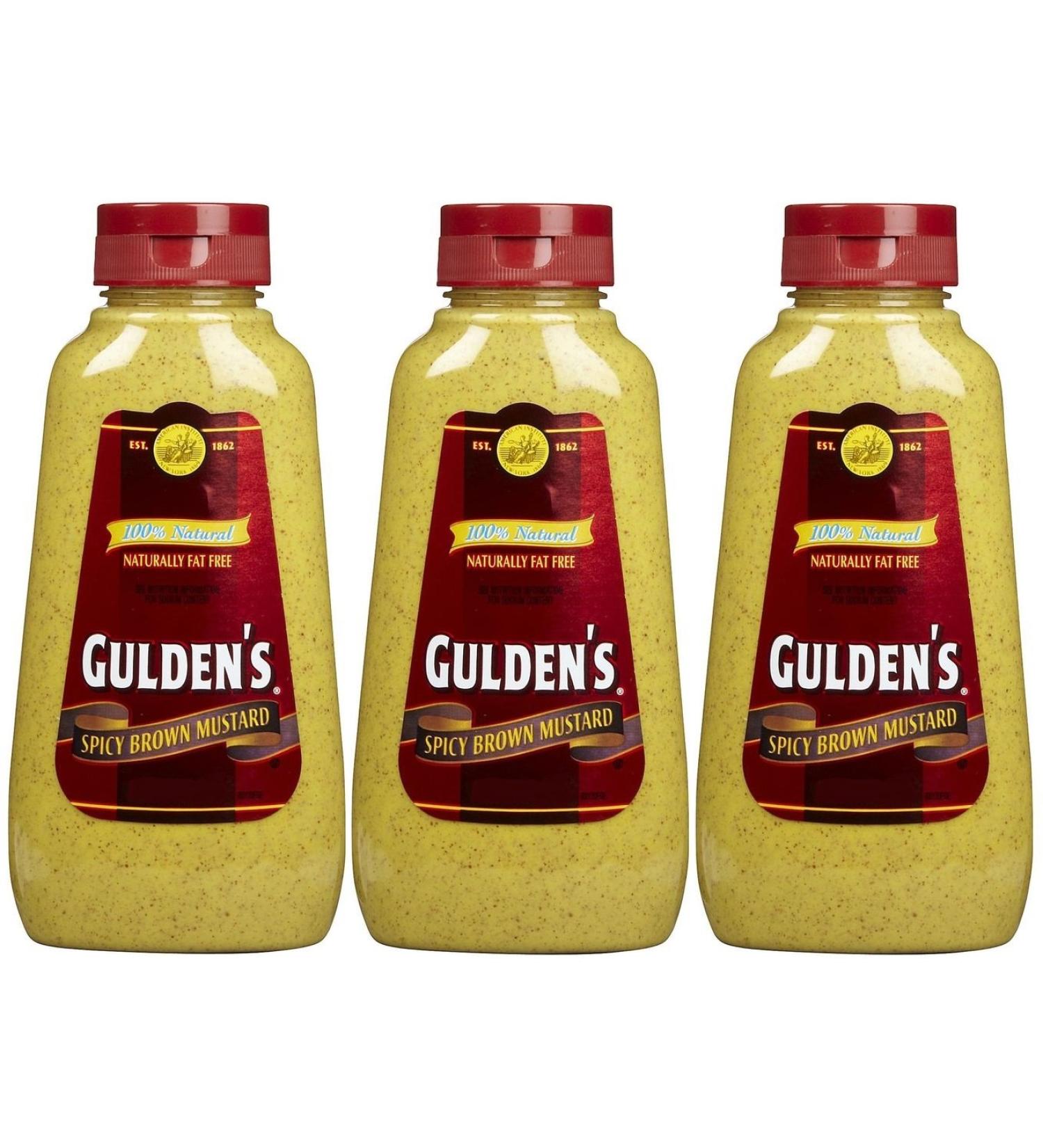 Gulden's Spicy Brown Mustard, 8 Ounce Bottle (Pack of 3)