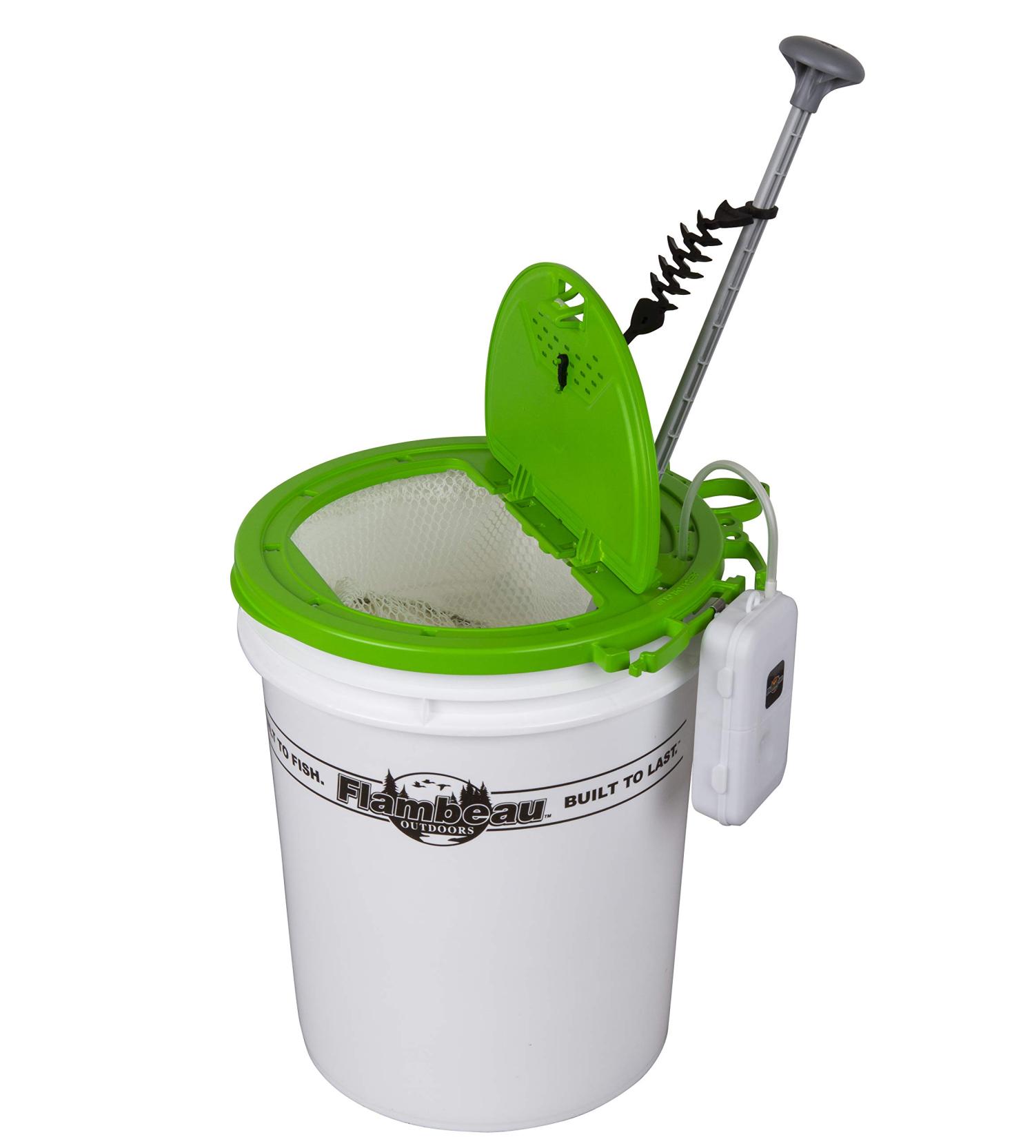 Flambeau Outdoors 6092BB Bait Butler - Live Bait Retrieval System with Integrated Lid, Net for Easy Retrieval - Buy Online on SooperMarket.com