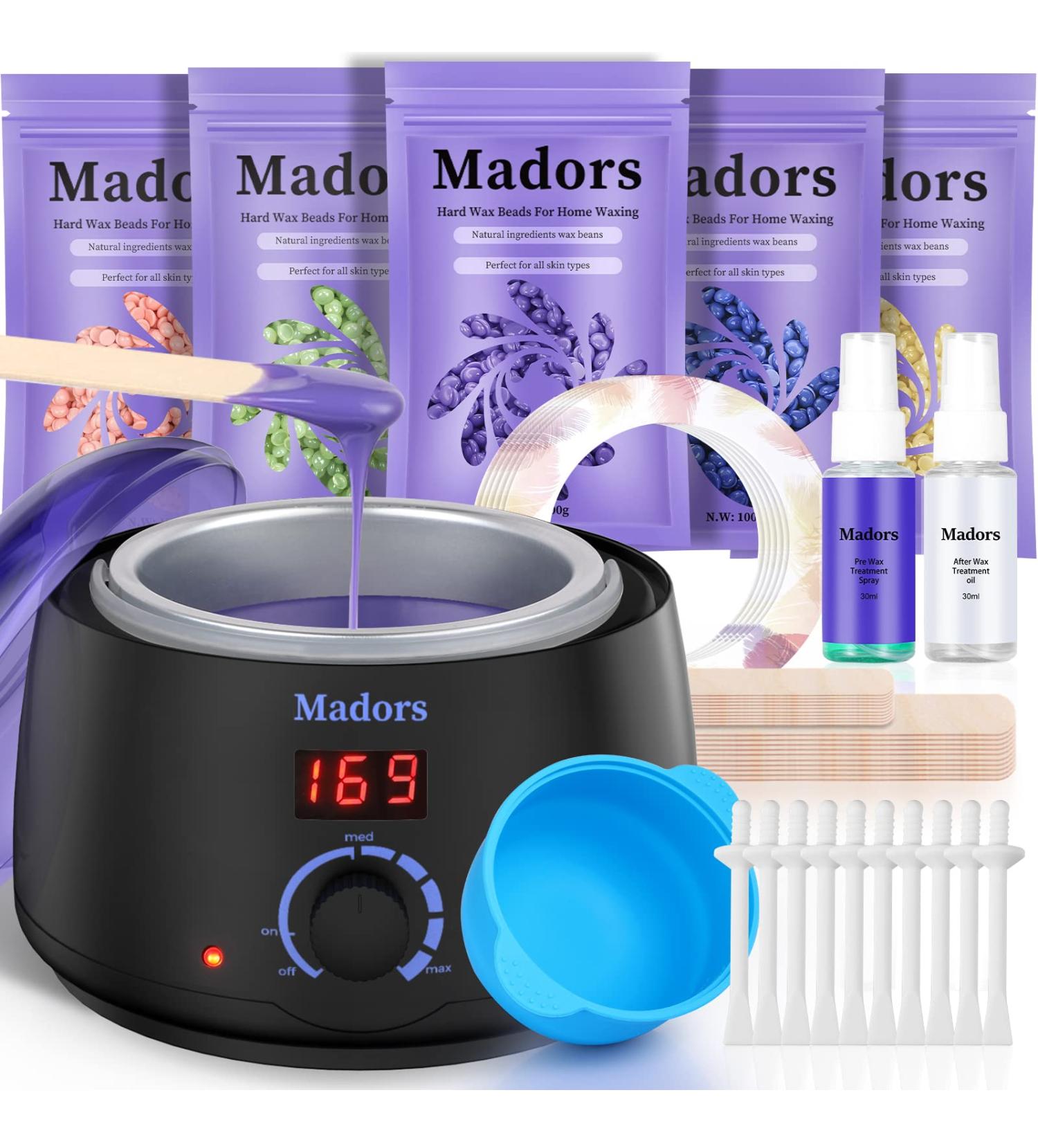 Madors Waxing Kit with LCD Display Temperature Control and 5 Hard Wax Beads - Purple - Buy Online on SooperMarket.com