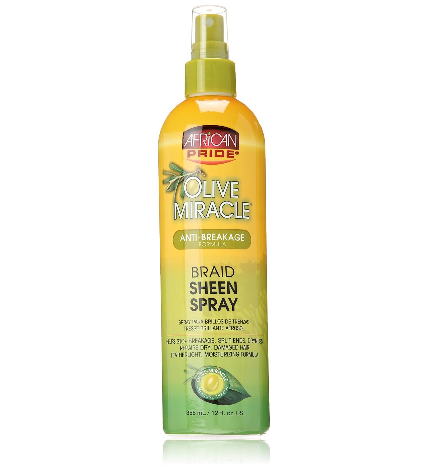 AFRICAN PRIDE Olive Miracle Braid Sheen Spray 12 Oz (438125) 12 Fl Oz (Pack of 1) - Buy Online on SooperMarket.com