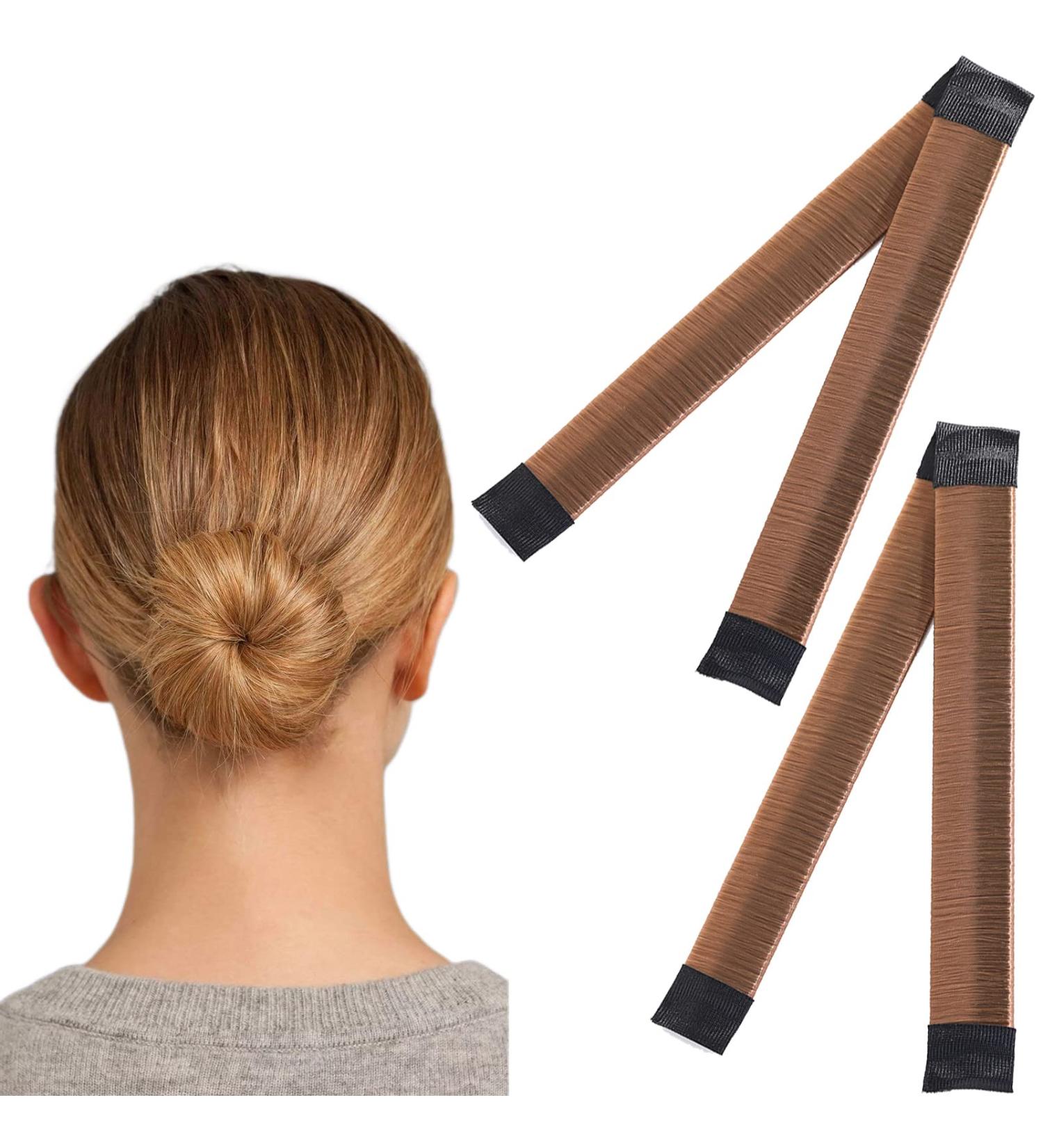 2Pcs Hair Bun Maker Set - French Twist Bun Shaper Accessories for Women & Girls - Lightweight & Portable - Red Brown - Buy Online on SooperMarket.com