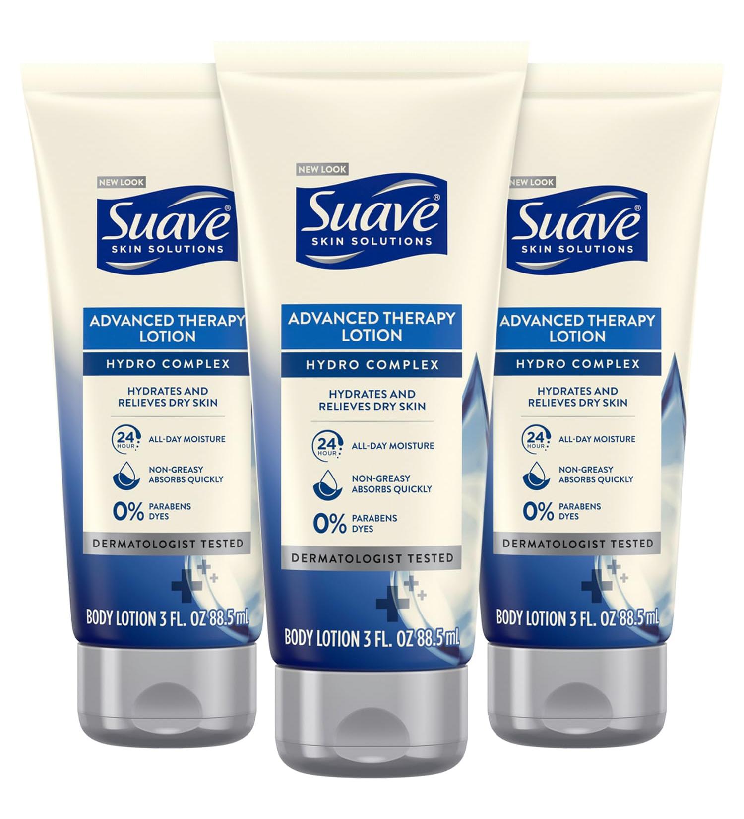 Suave Advanced Therapy Lotion - Travel Size Hand & Body Moisturizer for Extremely Dry Skin 24H Hydration Pack of 3 (3 Oz - Buy Online on SooperMarket.com
