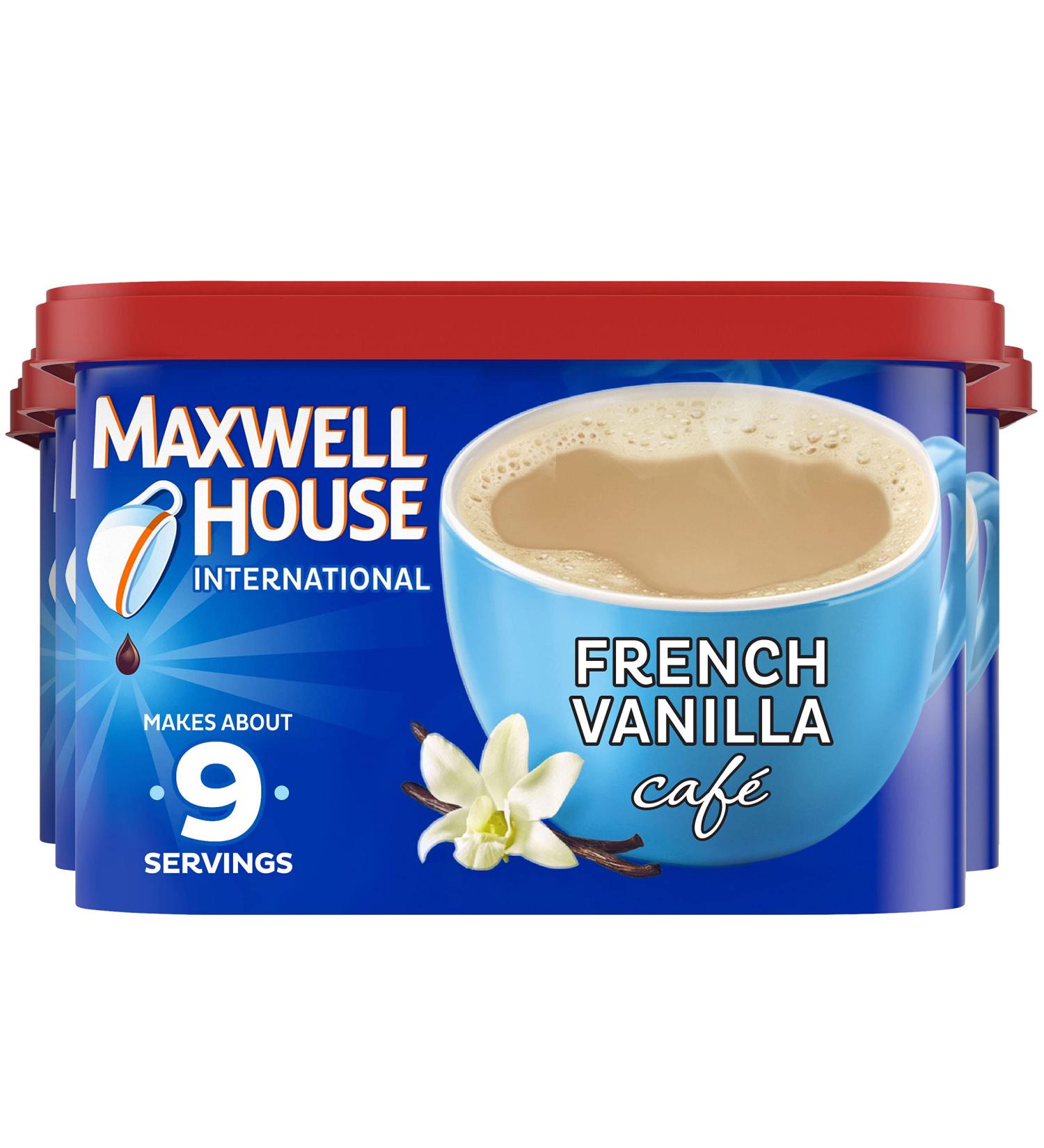 Maxwell House International French Vanilla Instant Coffee Beverage Mix - 4 Pack (8.4 oz Canisters) - Buy Online on SooperMarket.com