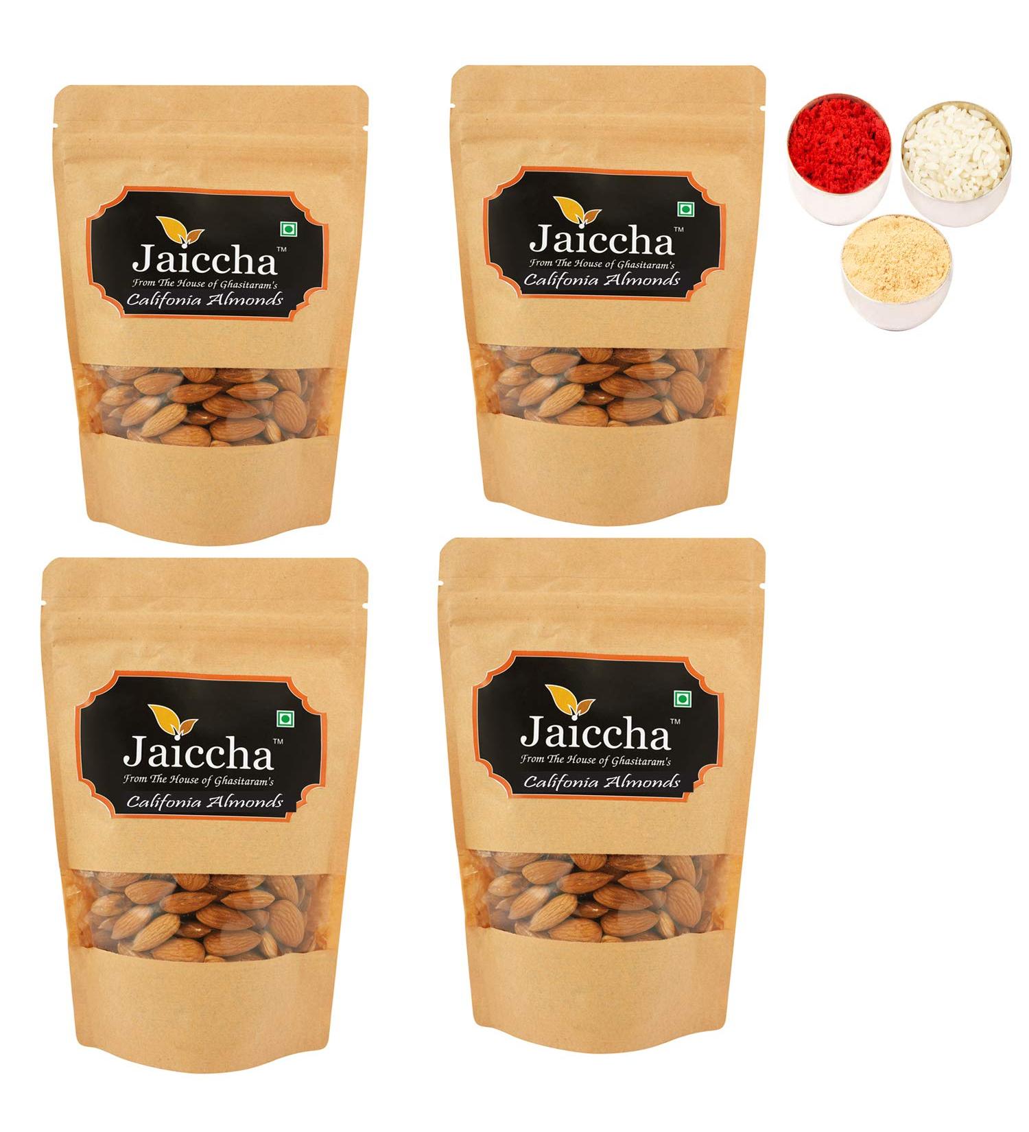 Jaiccha Ghasitaram Bhaidooj Gifts - American/ Califonia Almonds 800 GMS in Brown Paper Pouch - Buy Online on SooperMarket.com
