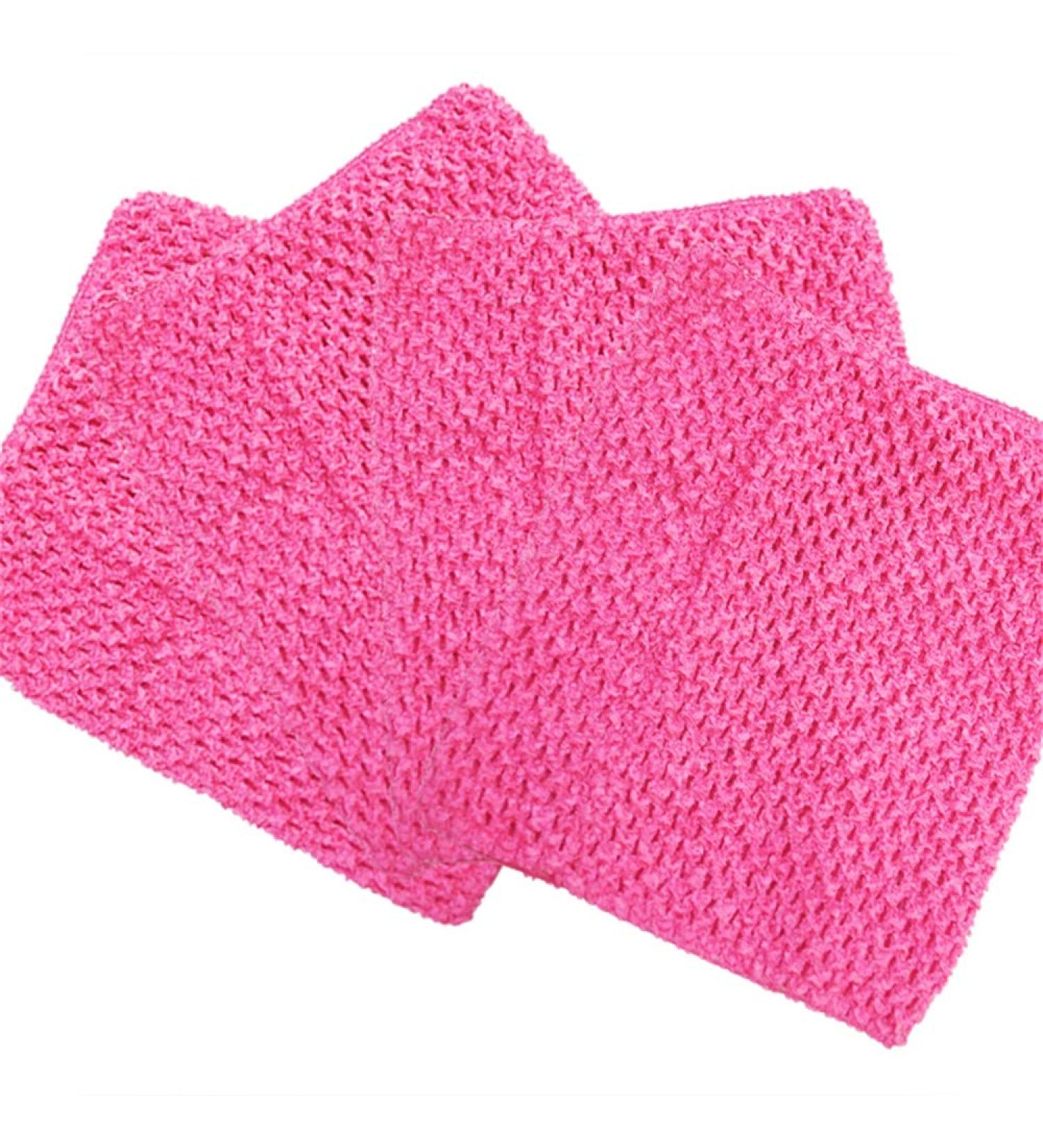 4pcs Crochet Tube Top & Tutu Skirt Set for Baby Girls - Hot Pink - 8x10 and 20x25cm - Buy Online on SooperMarket.com