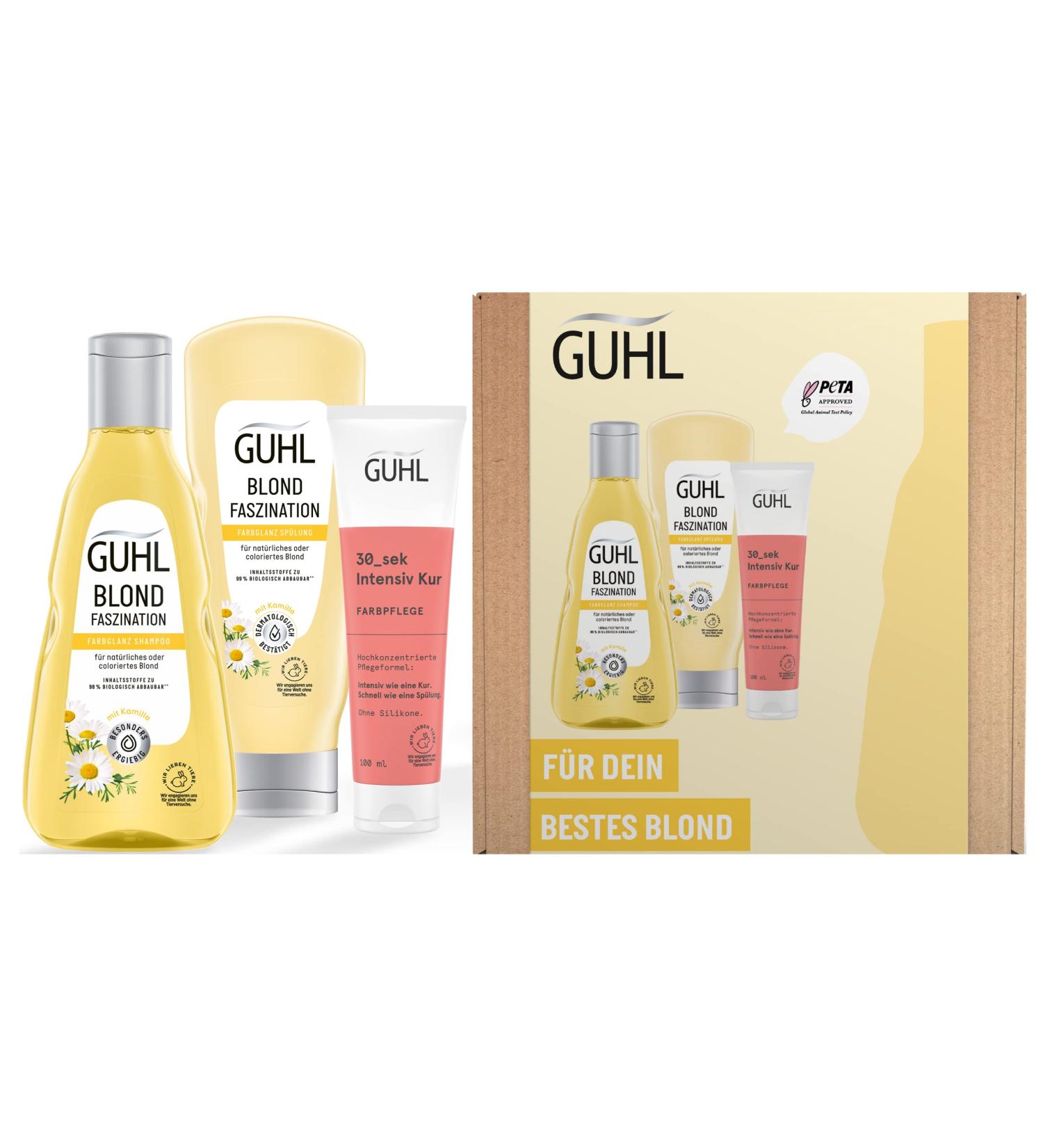Guhl Blond Advantage Set - Shampoo Conditioner & Treatment for Blonde Bleached Fine Hair - 550 ml - International Shipping Available - Buy Online on SooperMarket.com