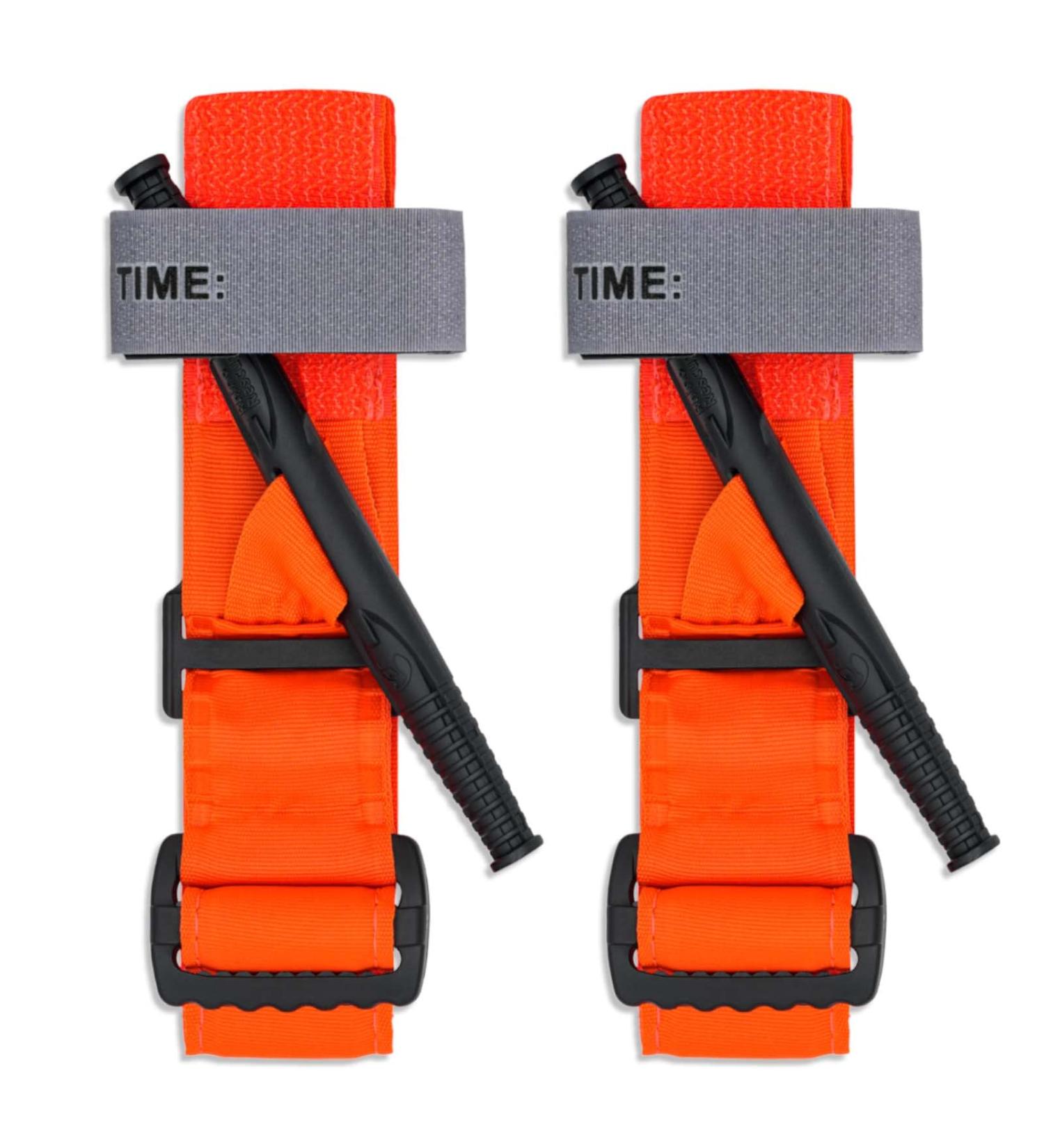 Buy Rhino Rescue Tourniquets - One-Hand Emergency Bleeding First Aid Set | Tactical Life-Saving Gear (2 Pcs Orange) - International Shipping Available - Buy Online on SooperMarket.com
