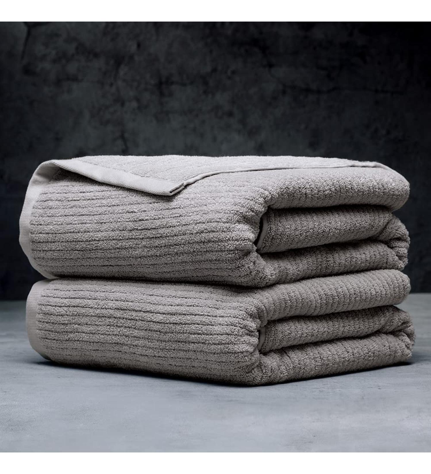 LUXOME Plush Performance Oversized Bath Sheet Set | 36 x 70 | Highly Absorbent - Oyster (Tan) | 2-Piece Set - Buy Online on SooperMarket.com