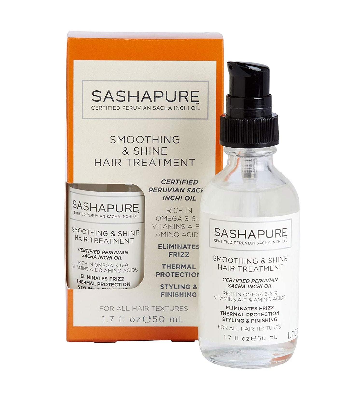 Sashapure Smoothing & Shine Hair Treatment with Sacha Inchi Oil - Frizz Control & Heat Protection - 1.7 fl. oz (Pack of 6) - Buy Online on SooperMarket.com