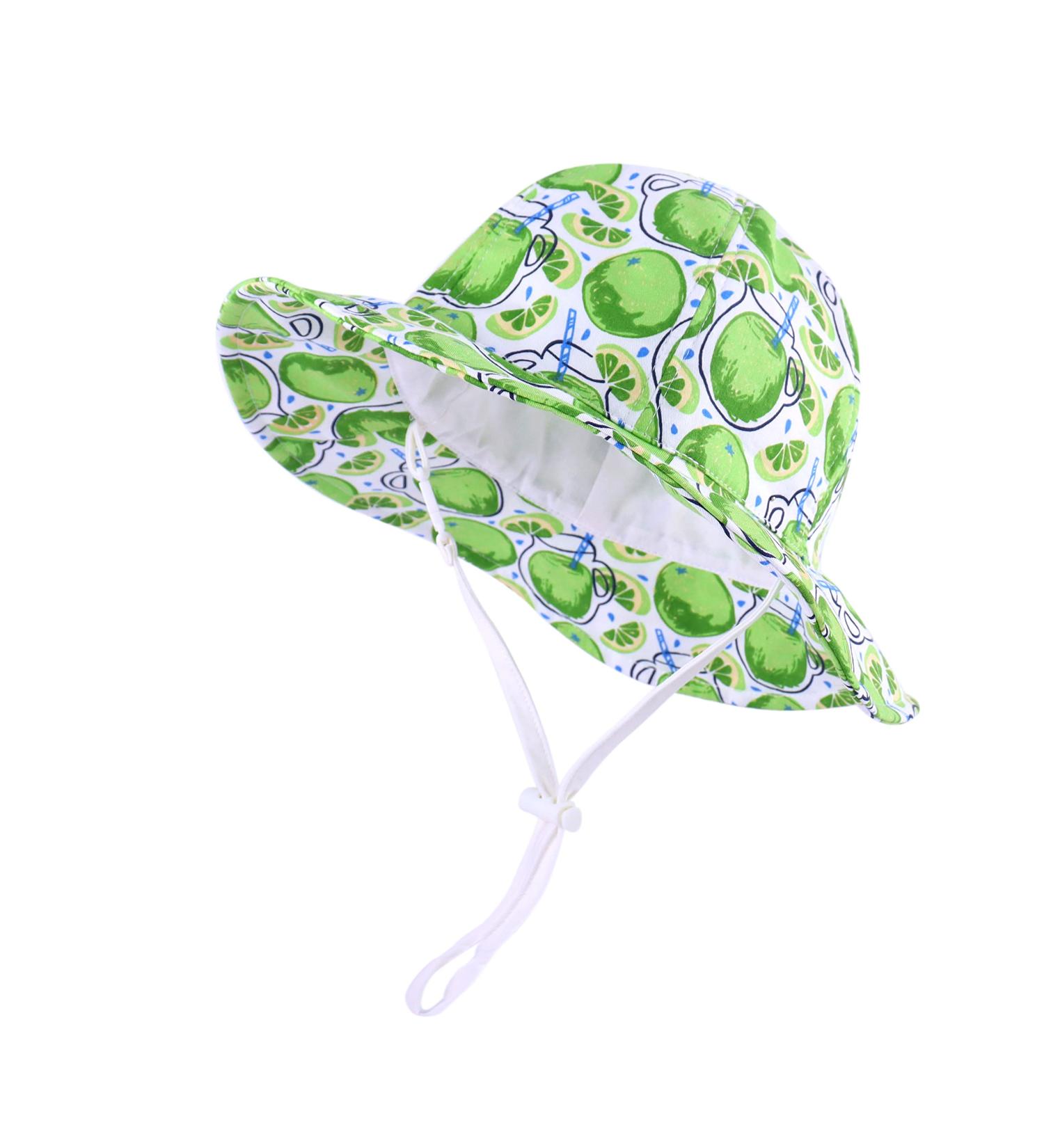 LANGZHEN Baby Girls Sun Protection Hat - Adjustable Wide Brim Toddler Kids Summer Play Hat, White Apple, 6-12 Months - Buy Online on SooperMarket.com