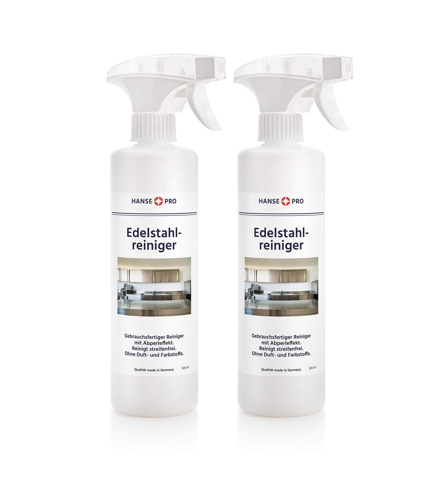 Buy Hanseatic Steel Cleaner 2 x 500 ml - Fragrance-Free Streak-Free Ideal for Kitchen & Grill - Ready to Use - Buy Online on SooperMarket.com