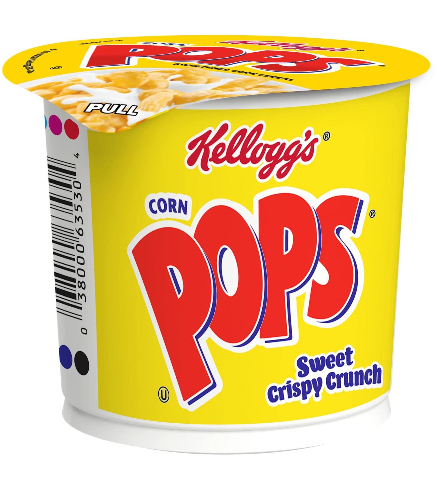 Kellogg's Corn Pops Cereal Cup | Single Serve Original 1.5oz Cup | 8 Vitamins and Minerals - Buy Online on SooperMarket.com