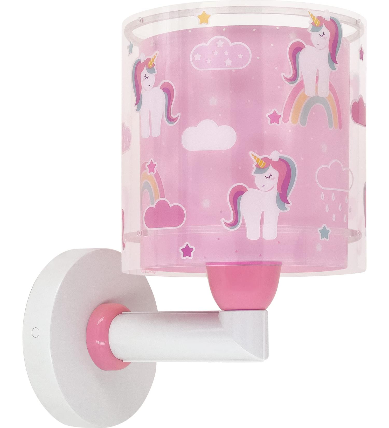 Dalber Unicorns Children's Wall Lamp - Pink Animal Light for Kids' Room | Stylish Lampshade - Buy Online on SooperMarket.com