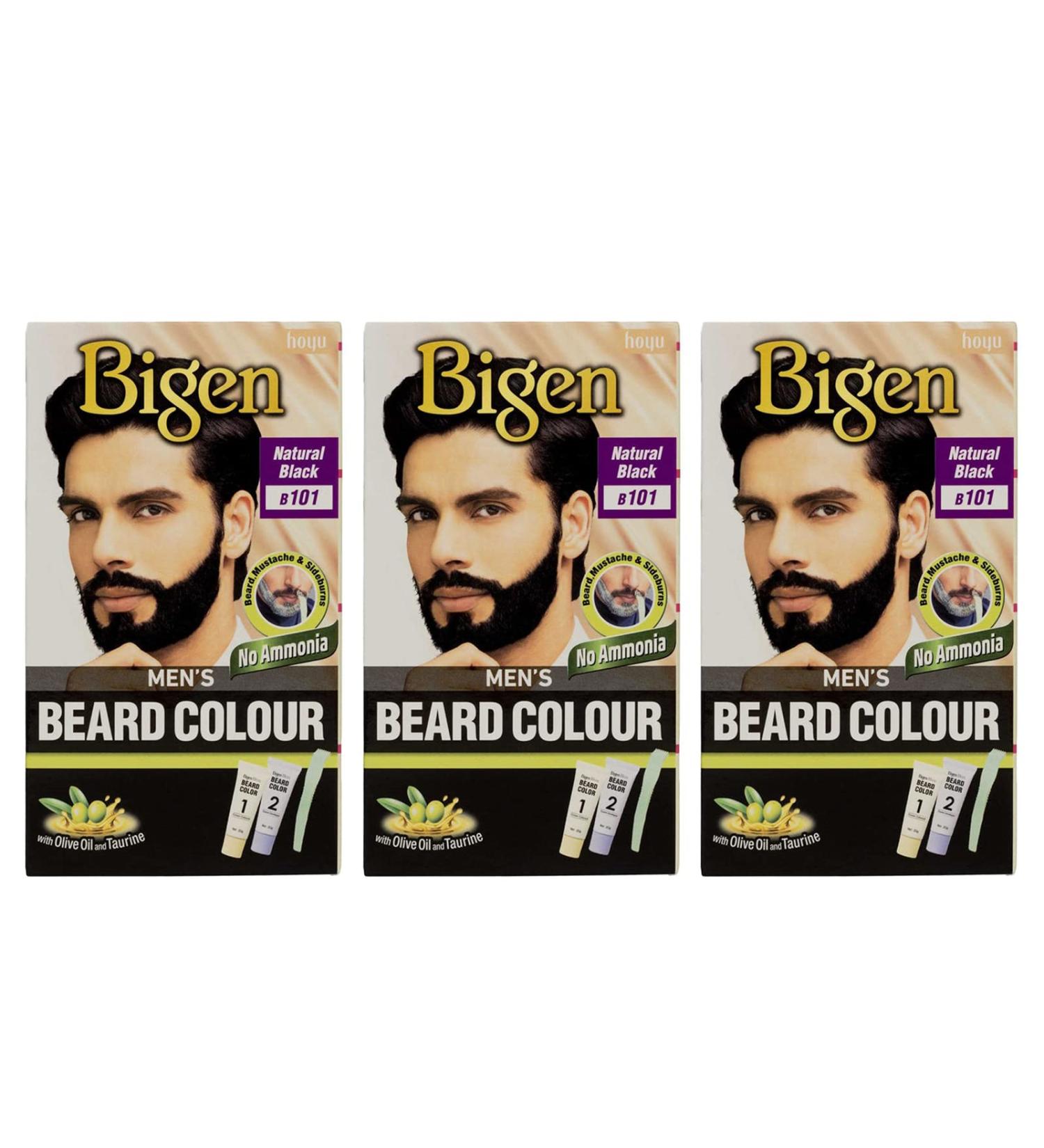 Bigen Beard Dye for Men - Natural Black Color No. B101 | 3 Pack (3 Pieces) - International Shipping Available - Buy Online on SooperMarket.com