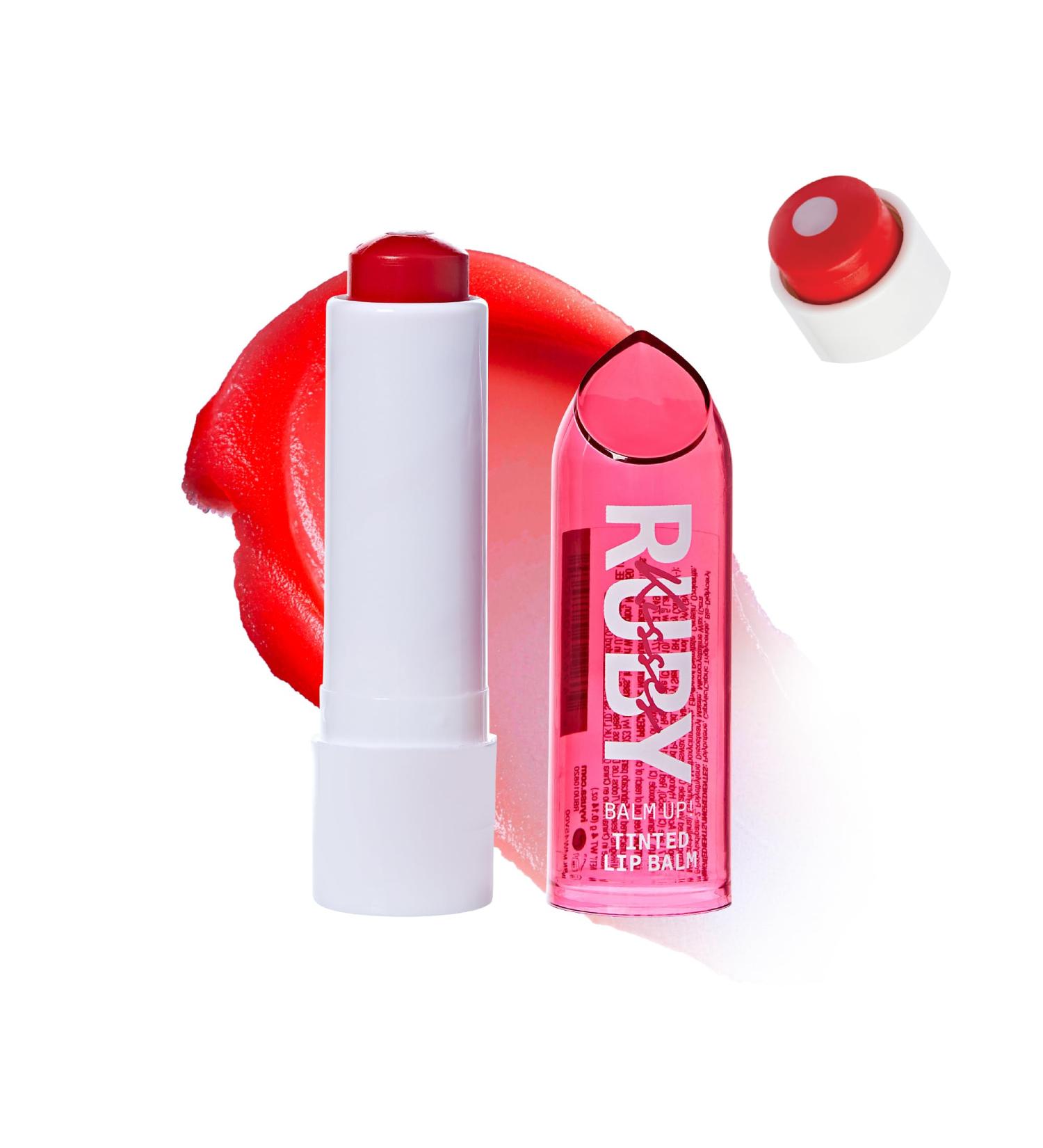 Ruby Kisses Balm Up Tinted Lip Balm - Hydrating Non-Greasy Coconut & Vitamin E Infused Lip Care - Lightweight Sheer Red Color - Buy Online on SooperMarket.com