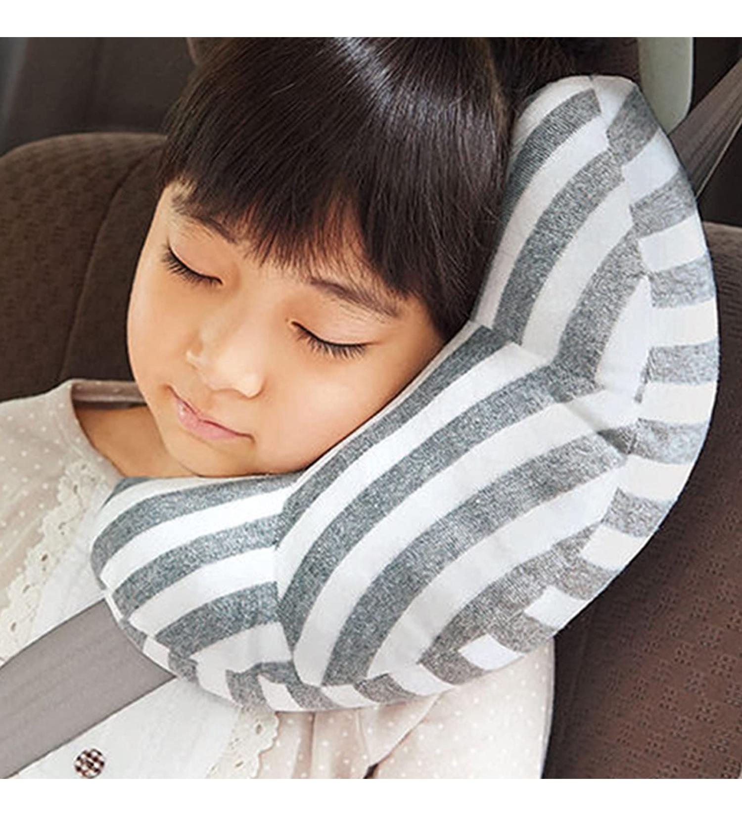 Soft Comfort Car Seat Belt Cover for Kids | Safety Shoulder Pad & Neck Support | Grey Stripe | Universal Fit for Boys & Girls - Buy Online on SooperMarket.com