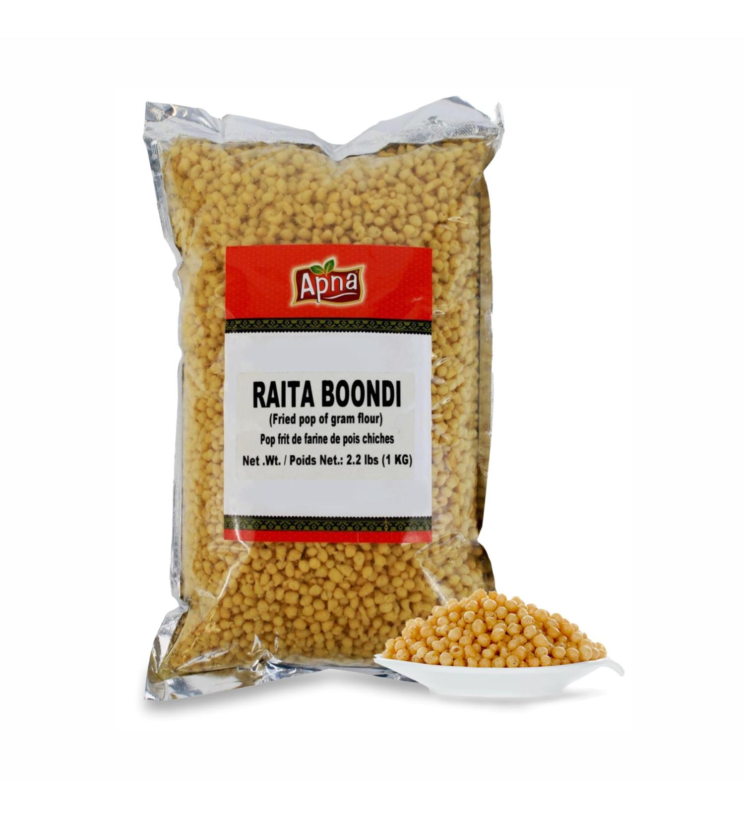 Apna Boondi 1 kg (2.20 lb) Plain Boondi for Raita No Preservatives 100% Natural
