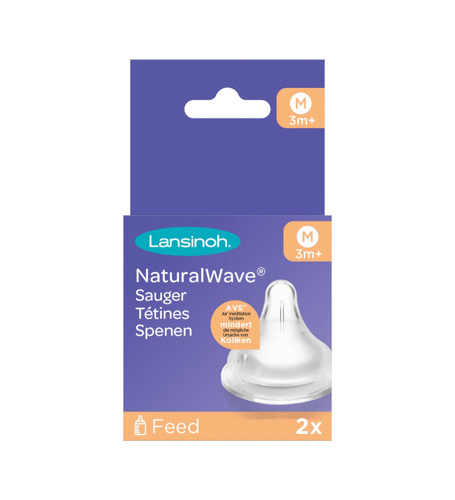 Lansinoh NaturalWave Teats Size M - Medium Milk Flow (2 Pack) | Best for Breastfeeding & Bottle Feeding | International Shipping Available - Buy Online on SooperMarket.com