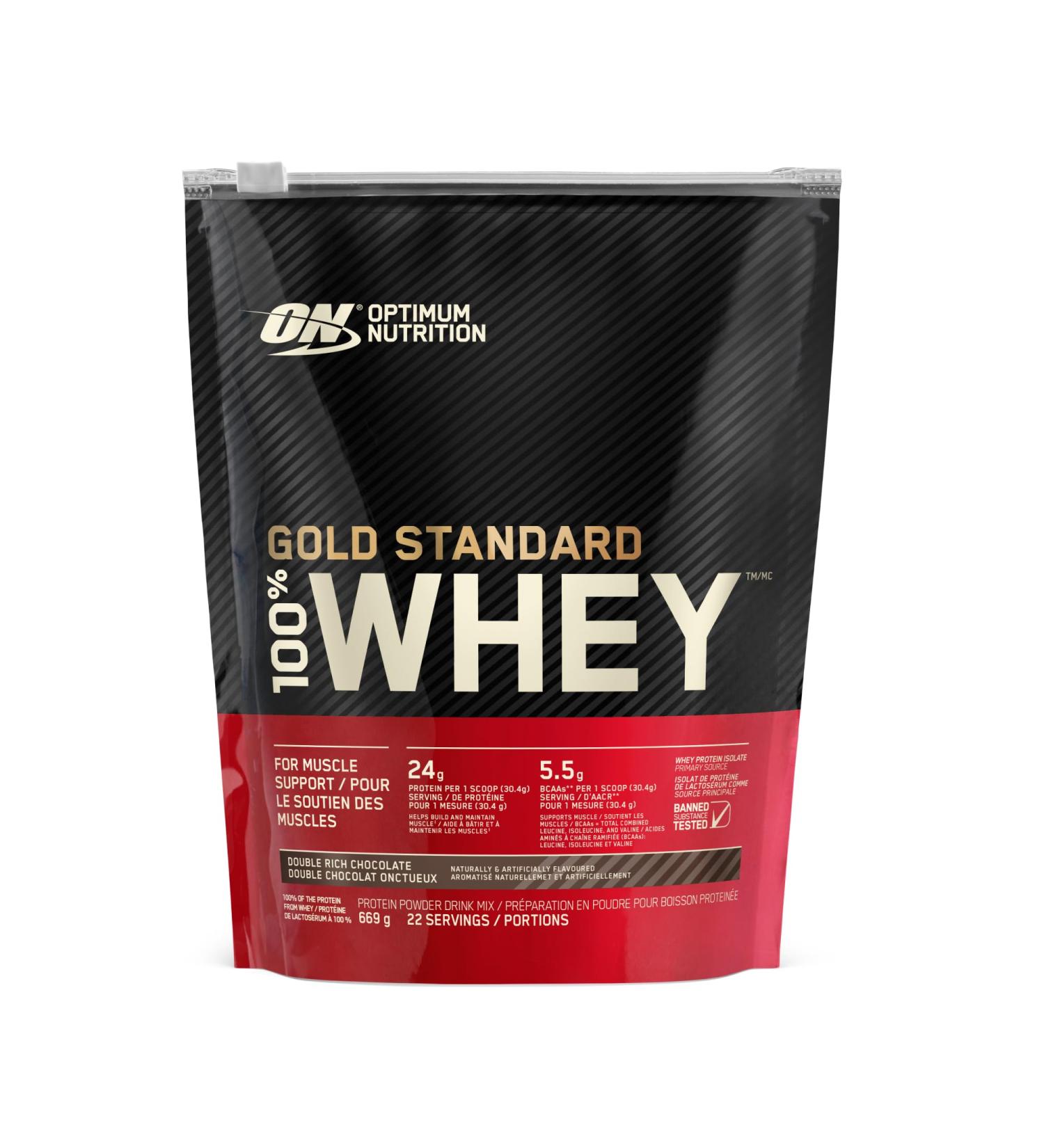 Optimum Nutrition Gold Standard 100% Whey Protein Powder 670g - Double Rich Chocolate - 22 servings (packaging may vary) Chocolate 22 Servings (Pack of 1) - Buy Online on SooperMarket.com