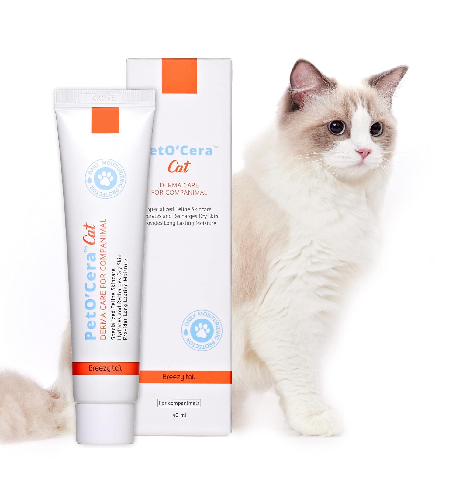 Breezytail PetOCera Itchy Skin Relief Cream for Cats - Soothing Paw Balm | Dermatitis Solution for Dry & Sensitive Skin | 1.35oz - Buy Online on SooperMarket.com