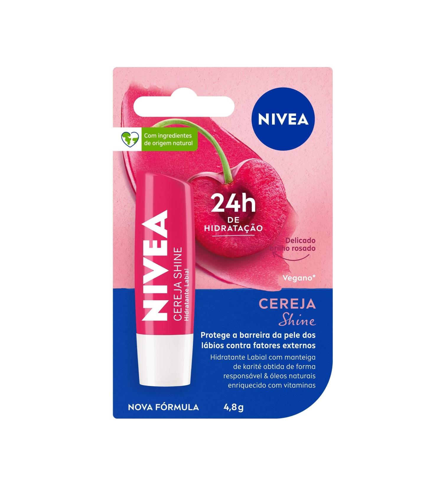 NIVEA Cherry Shine Lip Moisturizer - Deep Hydration 4.8g | Buy Nivea Cherry Online - International Shipping - Buy Online on SooperMarket.com