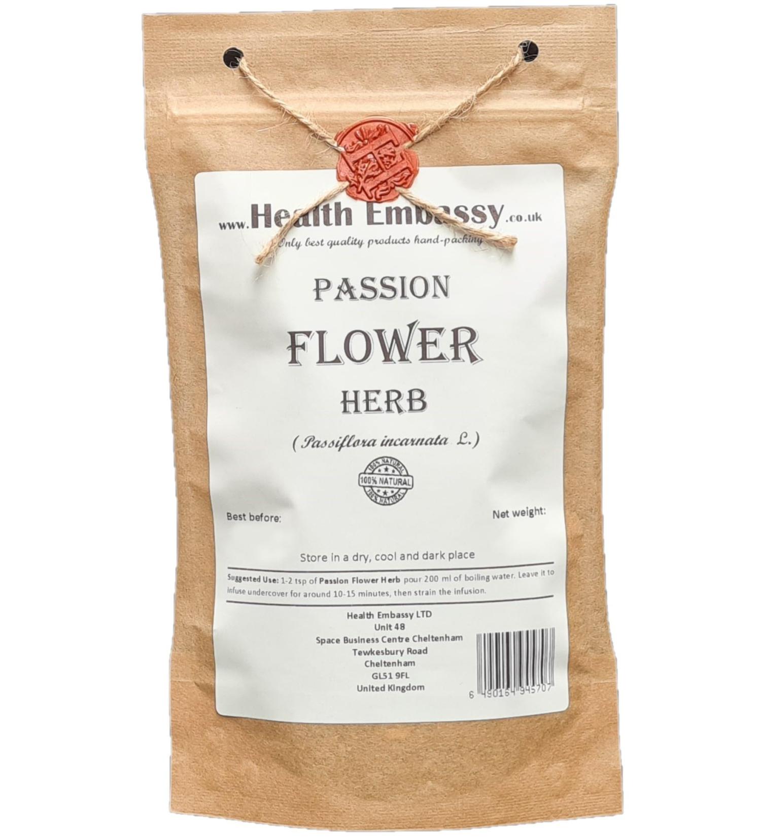 Health Embassy Passion Flower Herb (Passiflora incarnata) Loose Herbal Tea (50g) - Buy Online on SooperMarket.com