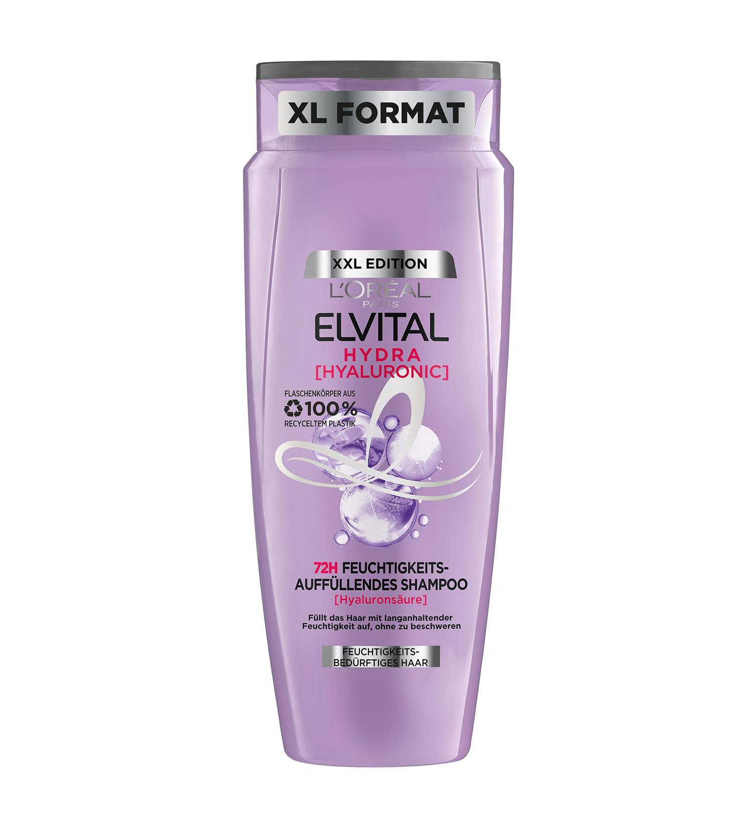 L'Or al Paris Elvital Moisturizing Shampoo XL 700ml - Hydrating Formula for Shiny Healthy Hair with Hyaluronic Acid - Buy Online on SooperMarket.com
