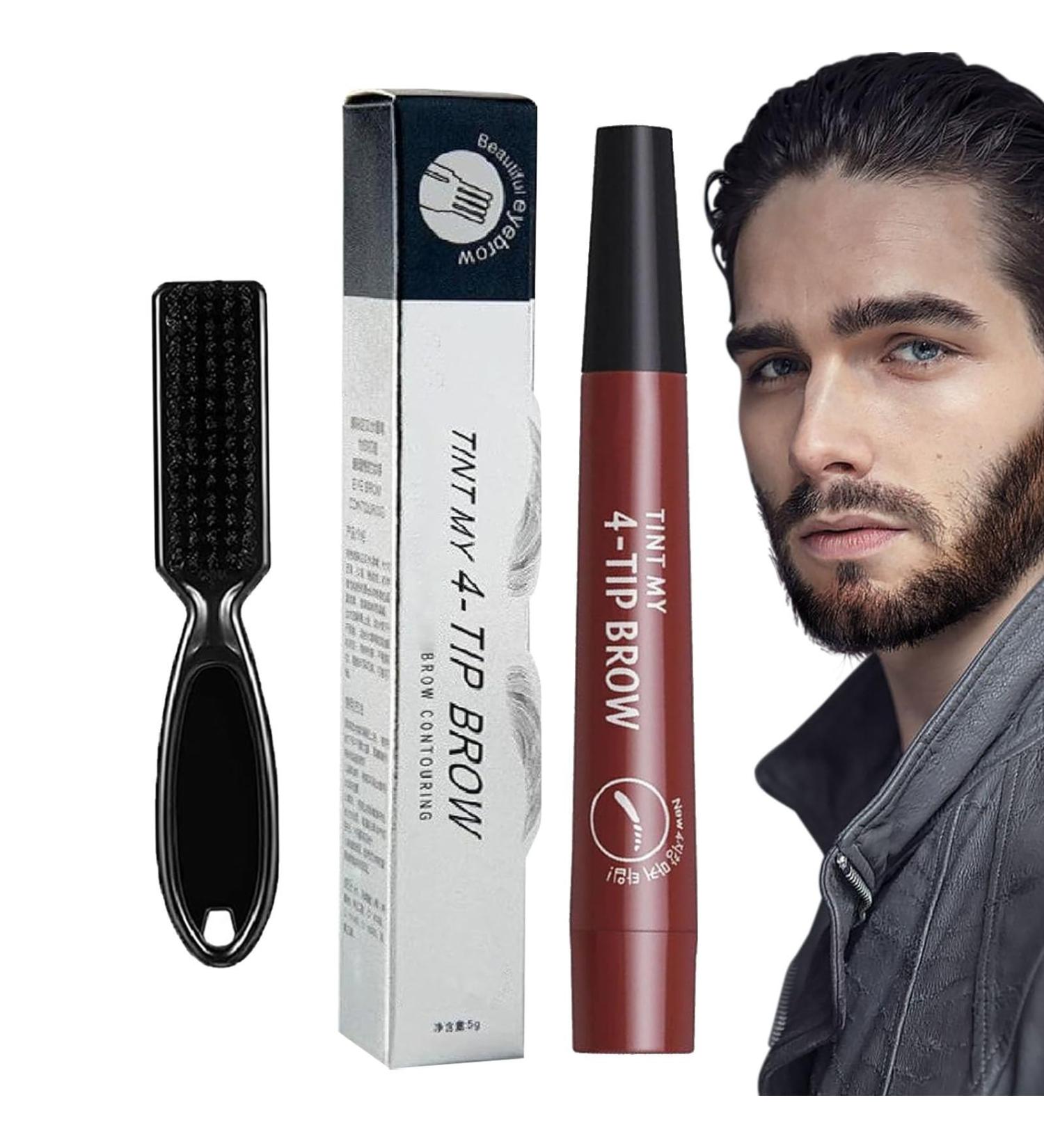 Bartstift Filler | Waterproof Hair Base Pencil - Long-Lasting Beard & Mustache Makeup in Aznever Red-Brown | Natural Finish for Men - Buy Online on SooperMarket.com