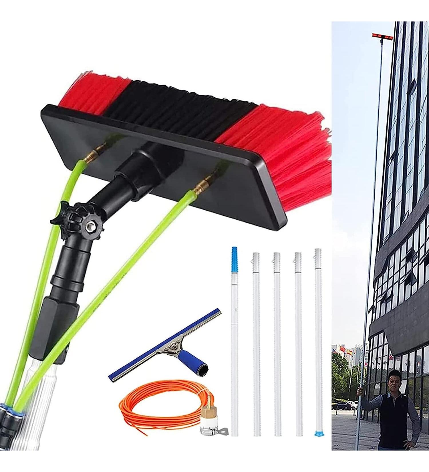 Window Cleaning Pole photovoltaic cleaner Window Cleaning Water-fed Pole 4-12m Extension Pole+Water Fed Brush+Squeegee Telescopic Pole for Window Cleaning/Extension Pole for Cleaning Windows 35cm Brush Head 5M/17FT - Buy Online on SooperMarket.com