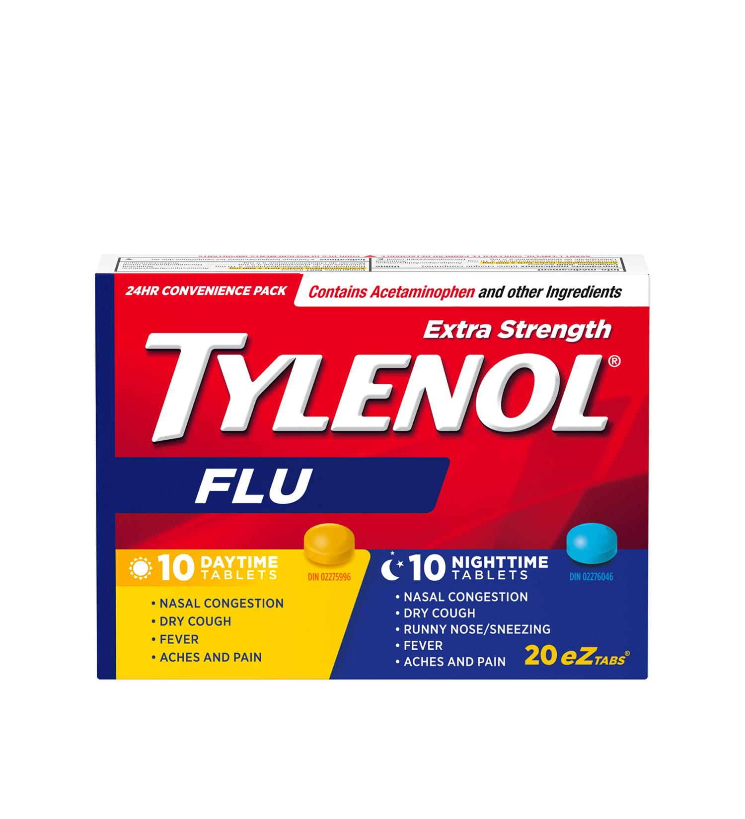 TYLENOL Extra Strength Flu eZ Tabs Relieves Flu symptoms Daytime 20ct - Buy Online on SooperMarket.com