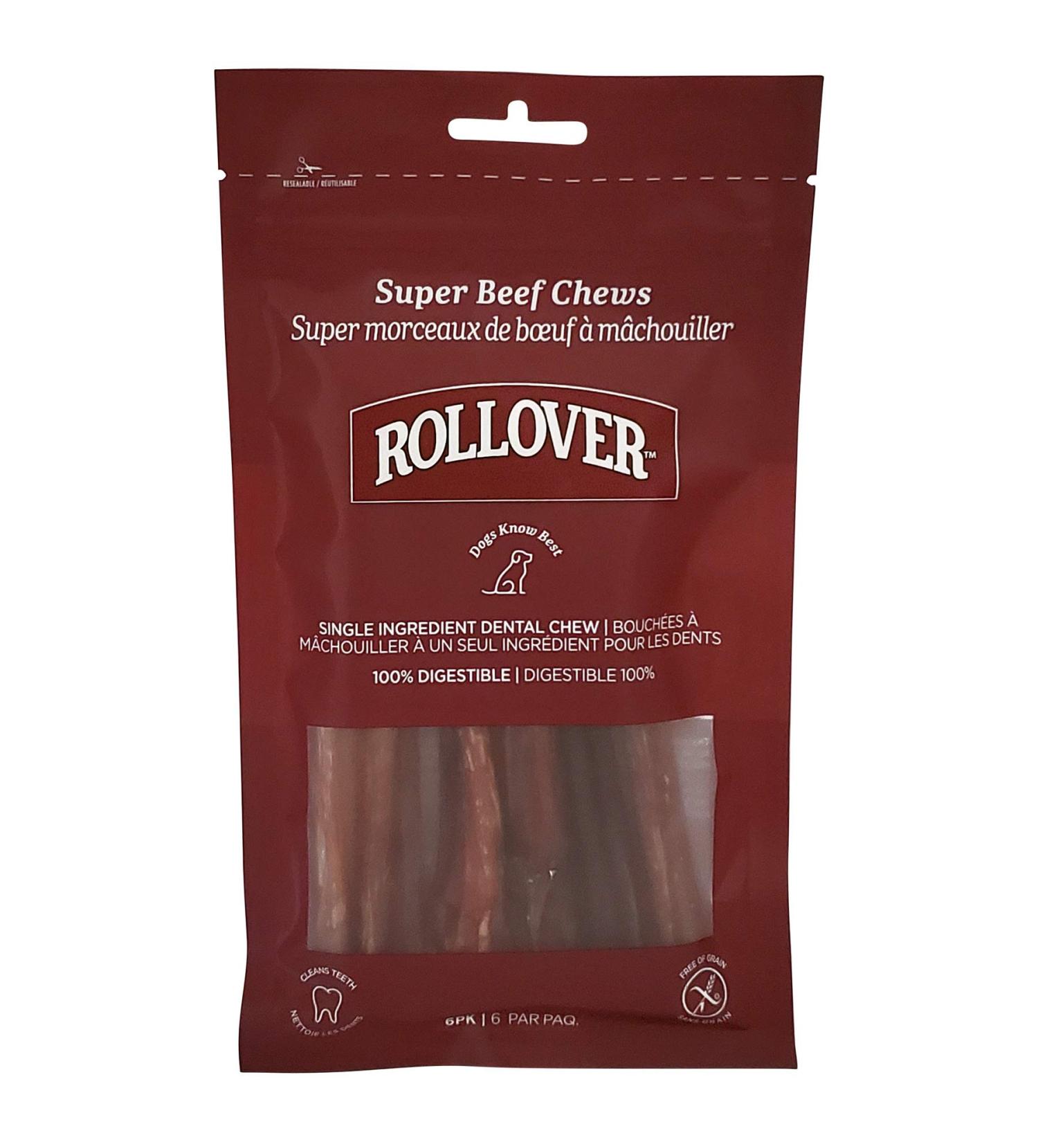 Rollover Super Beef Chews - 6pk (6-6.5") 1 count (Pack of 6)