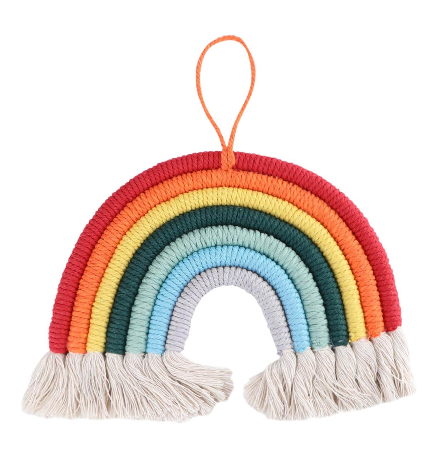 ABOOFAN 1pc Rainbow Rope Pendants Rainbow Tapestry Wall Hangings Office Decore Bohemia Cotton Rope Color 1 28X27CM - Buy Online on SooperMarket.com