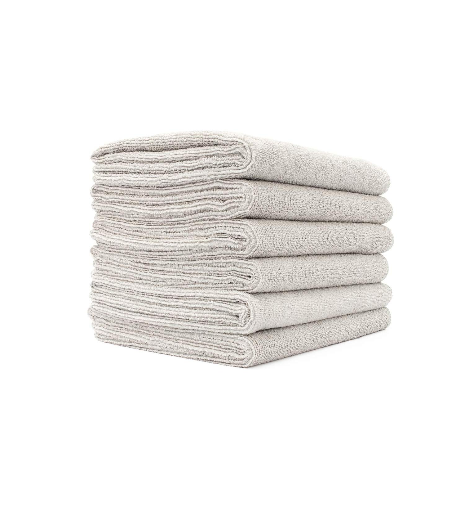 The Rag Company Spa & Yoga Towel 6-Pack - Ultra Soft Microfiber Towels for Gym, Exercise, Fitness & Sports - Fast Drying & Super Absorbent - 16in x 27in - Ice Grey - Buy Online on SooperMarket.com