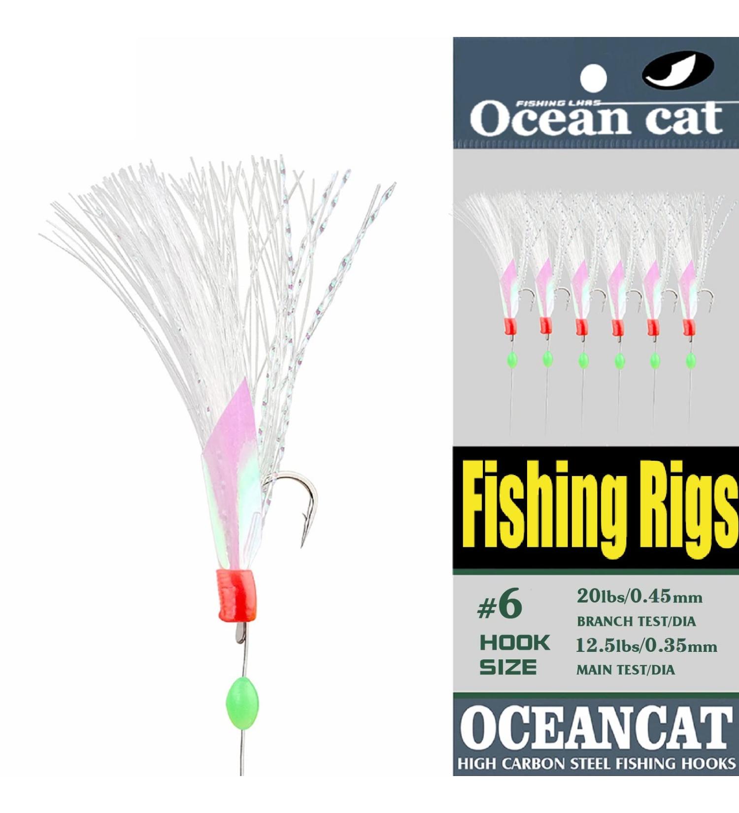 Fishing Rigs 6 Hook Set Rainbow Skin Silk String Hook Lure Bait Rig Tackle - Available in 5/10/25/50/100 Packs - Buy Online on SooperMarket.com