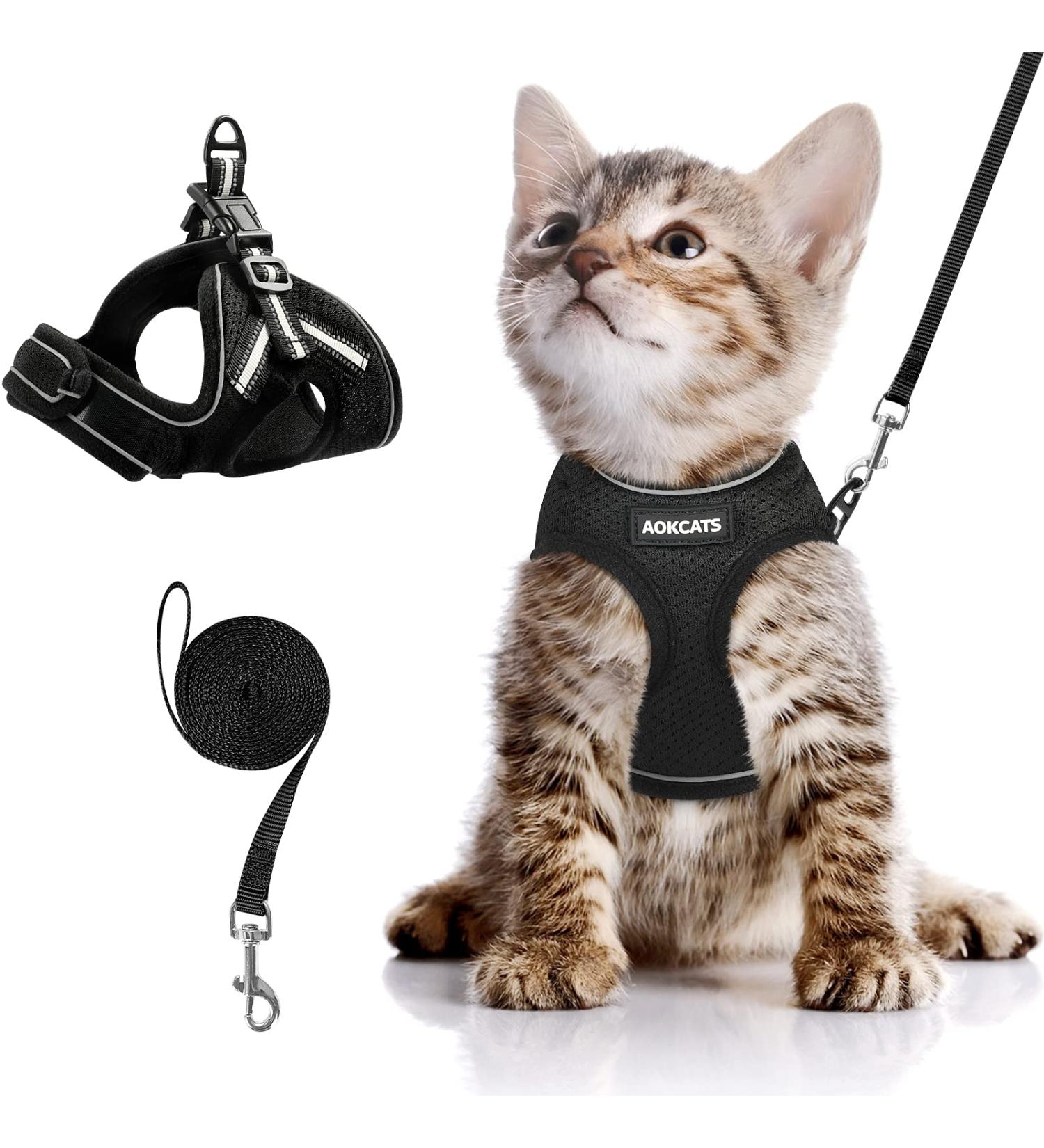 AOKCATS Cat Harness and Leash Set - Escape Proof Adjustable Vest for Small Cats - Buy Online on SooperMarket.com