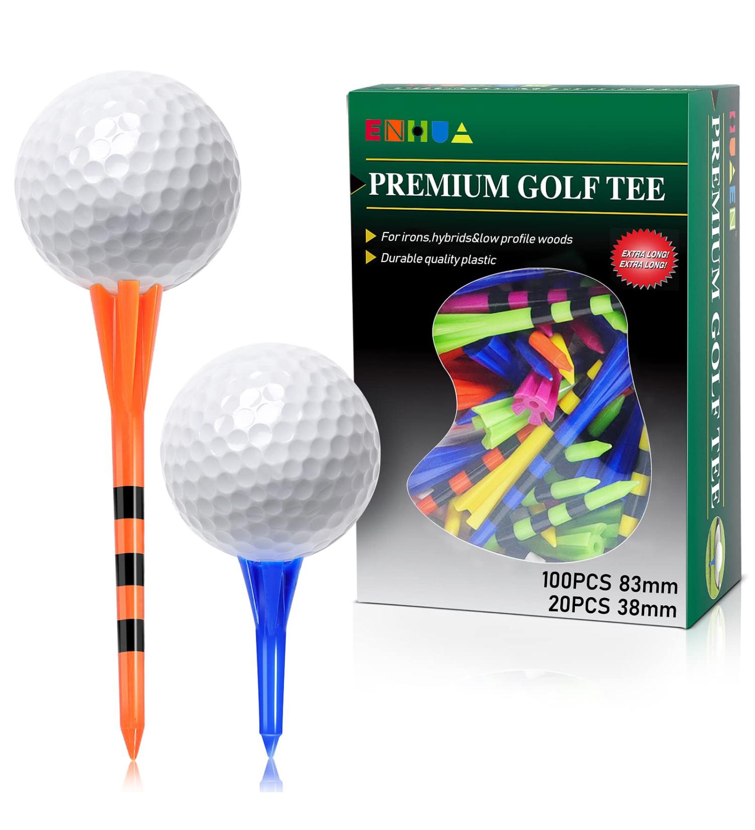 ENHUA Golf Plastic Tees 120 Pack - Unbreakable 3-1/4 Inch Long Blue Tees - Low Friction Bulk Tees - Mixcolor - Buy Online on SooperMarket.com
