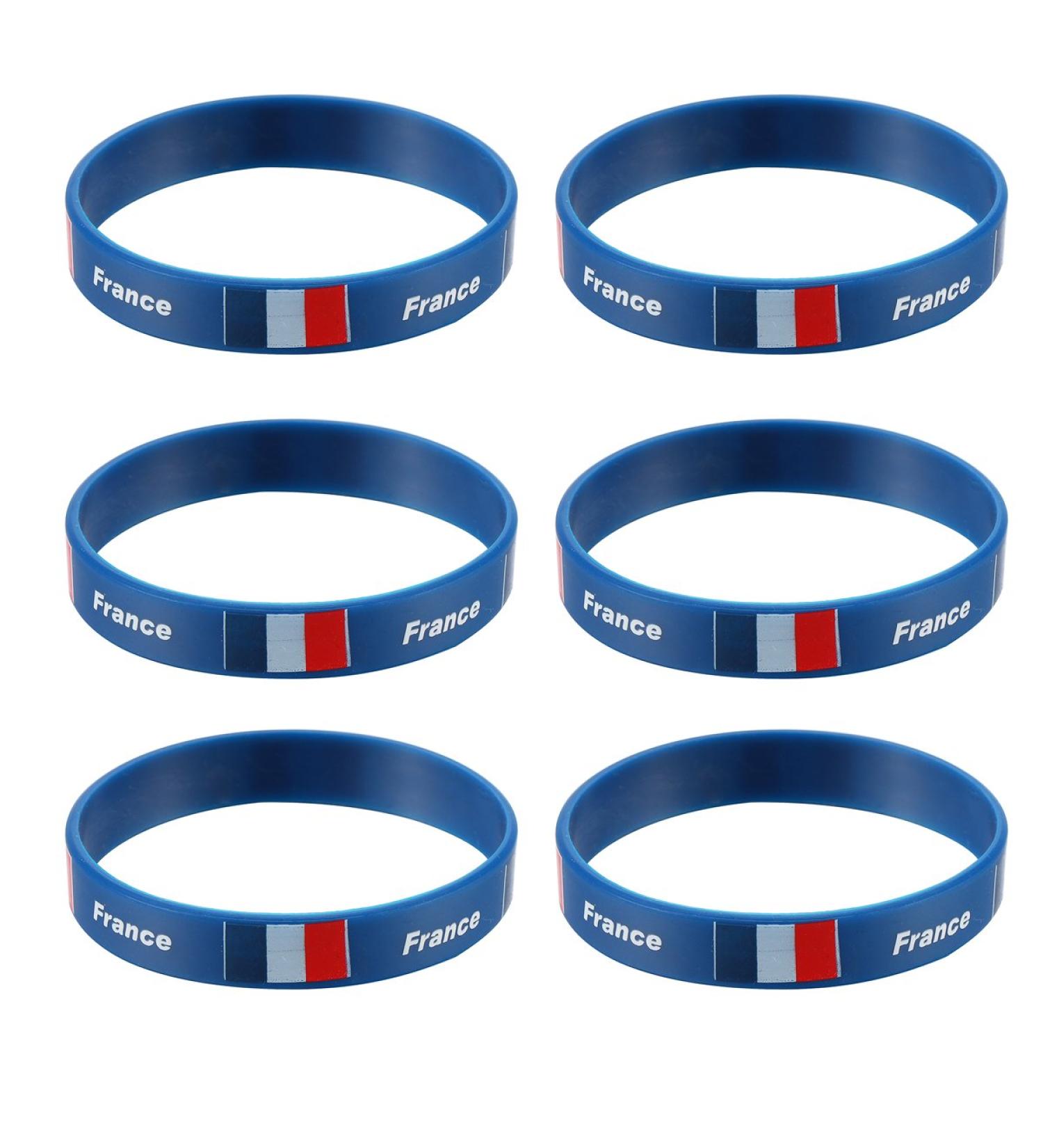 Shop LUOEM Silicone Bracelets - France Flag Football Fan Gear | 2018 World Cup 6-Pack - Buy Online on SooperMarket.com