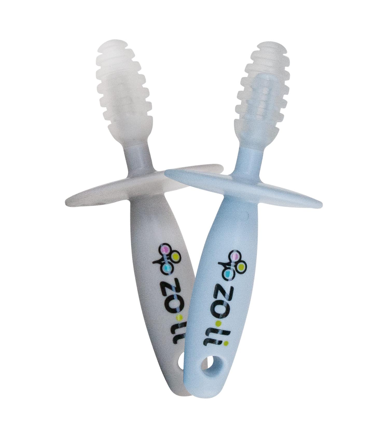 ZoLi Chubby Gummy Teether 2 Pack | Baby Teething Relief - Blue/Grey BPA Free Stick - Buy Online on SooperMarket.com