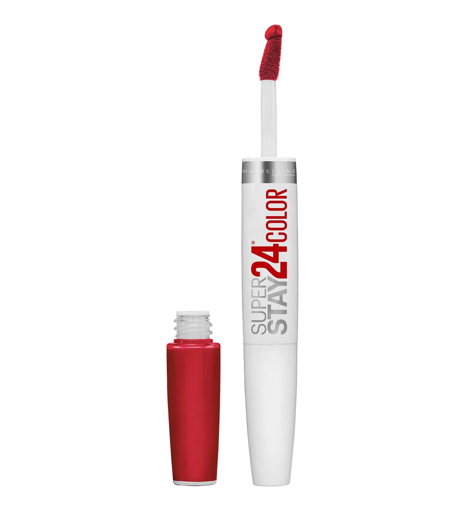 Maybelline Super Stay 24-Hour Liquid Lipstick in Optic Ruby - Long Lasting, Highly Pigmented Ruby Red Color with Moisturizing Balm - 1 Count - Buy Online on SooperMarket.com