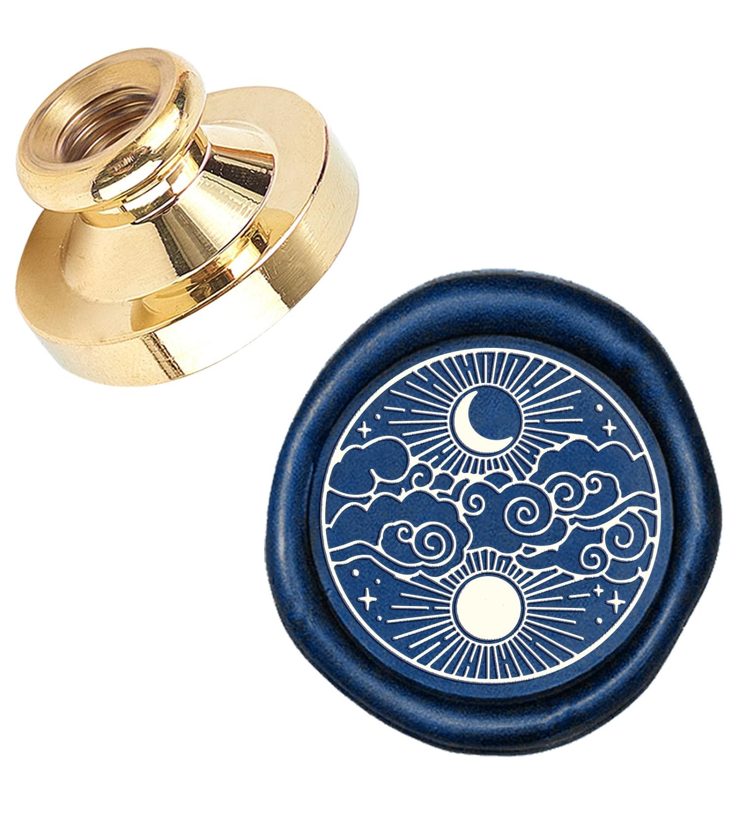CRASPIRE Moon Sun Nebula Wax Seal Stamp Head - 25mm Brass Stamp Head for Wedding Invitations & Crafts - Buy Online on SooperMarket.com